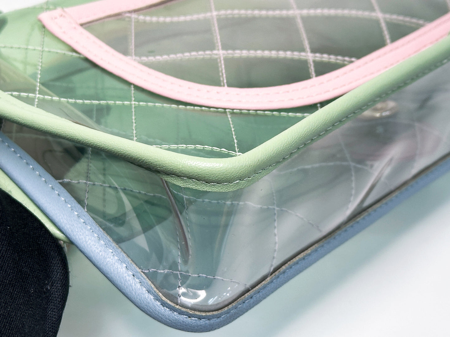 Chanel Coco Splash PVC Medium Flap Bag Green/Blue/Pink 2549 holo card