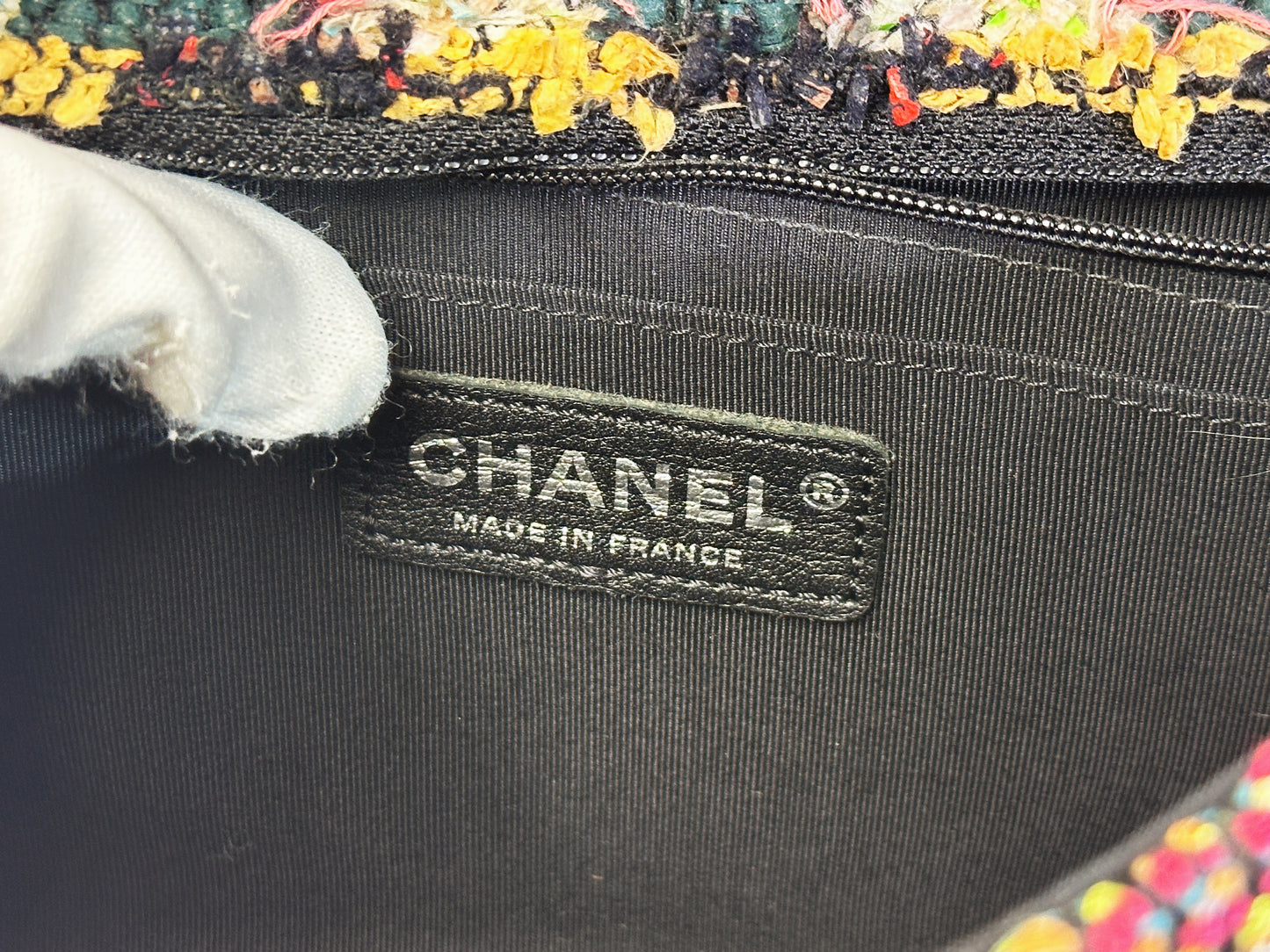 Chanel Pom Pom CC Quilted Tweed Medium Flap Bag