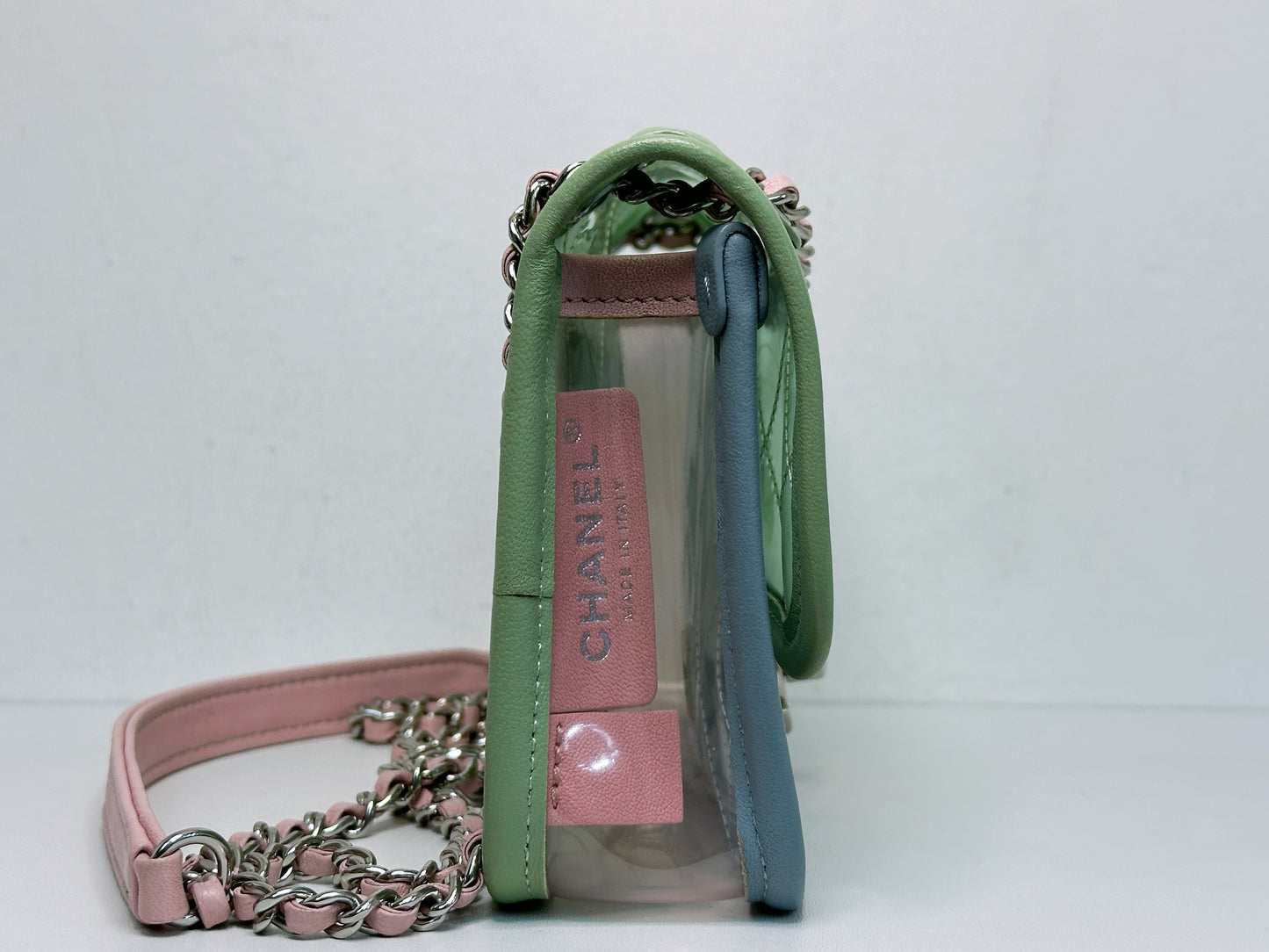 Chanel Coco Splash PVC Mini Flap Bag Green/Blue/Pink 25499 holo