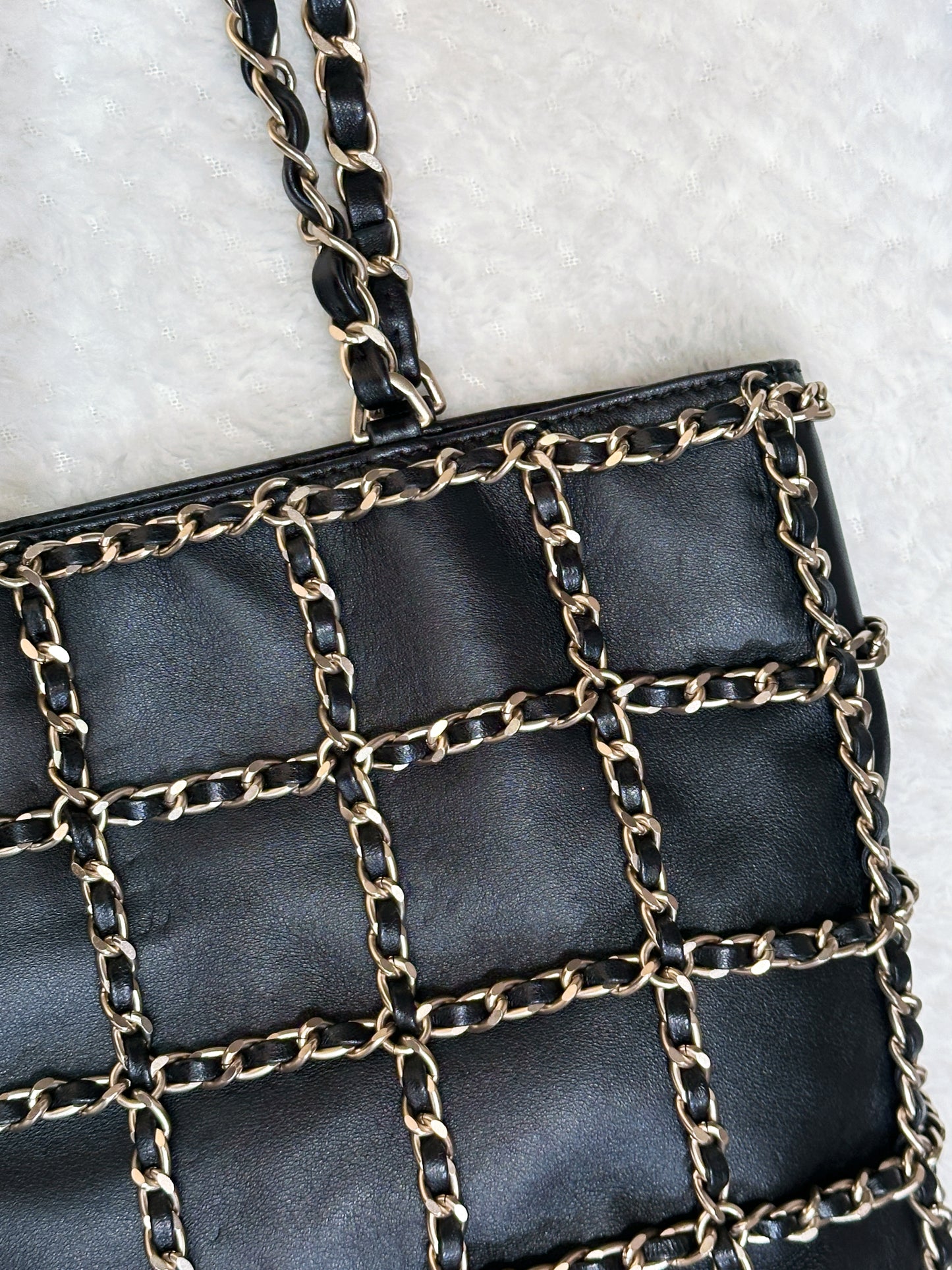 Chanel CC Lambskin Shopping Tote with Chain GHW 2875 holo card