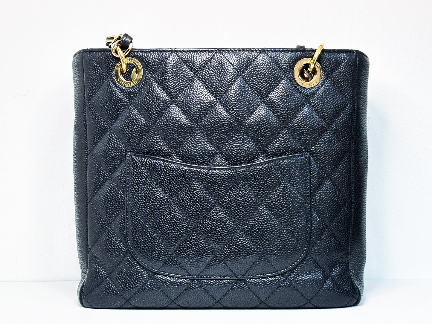 Chanel Caviar Quilted Petit Shopping Tote PST Black 1506 holo card