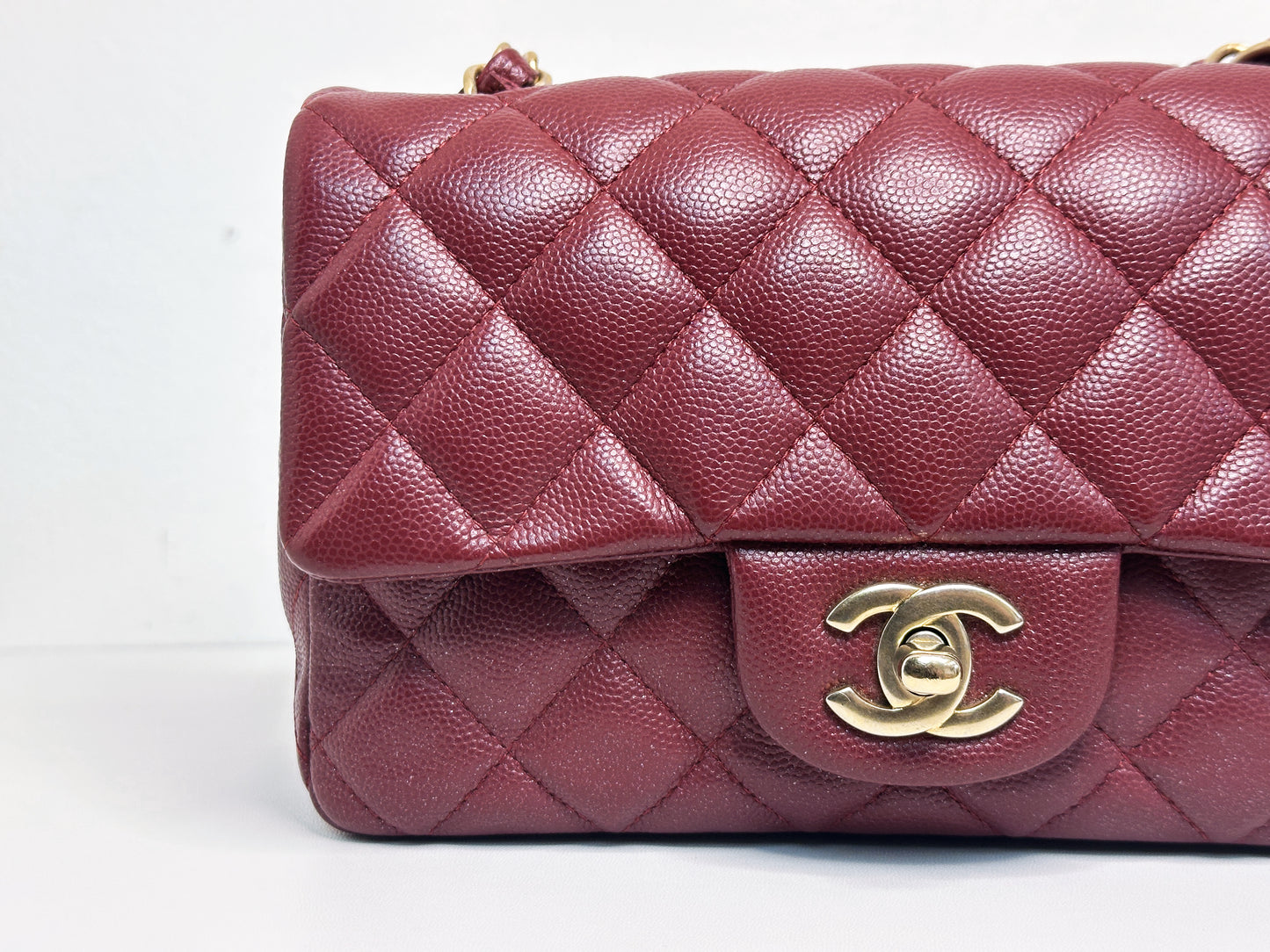 Chanel 18C Timeless Classic Mini Rectangular Flap Iridescent 2512 holo card