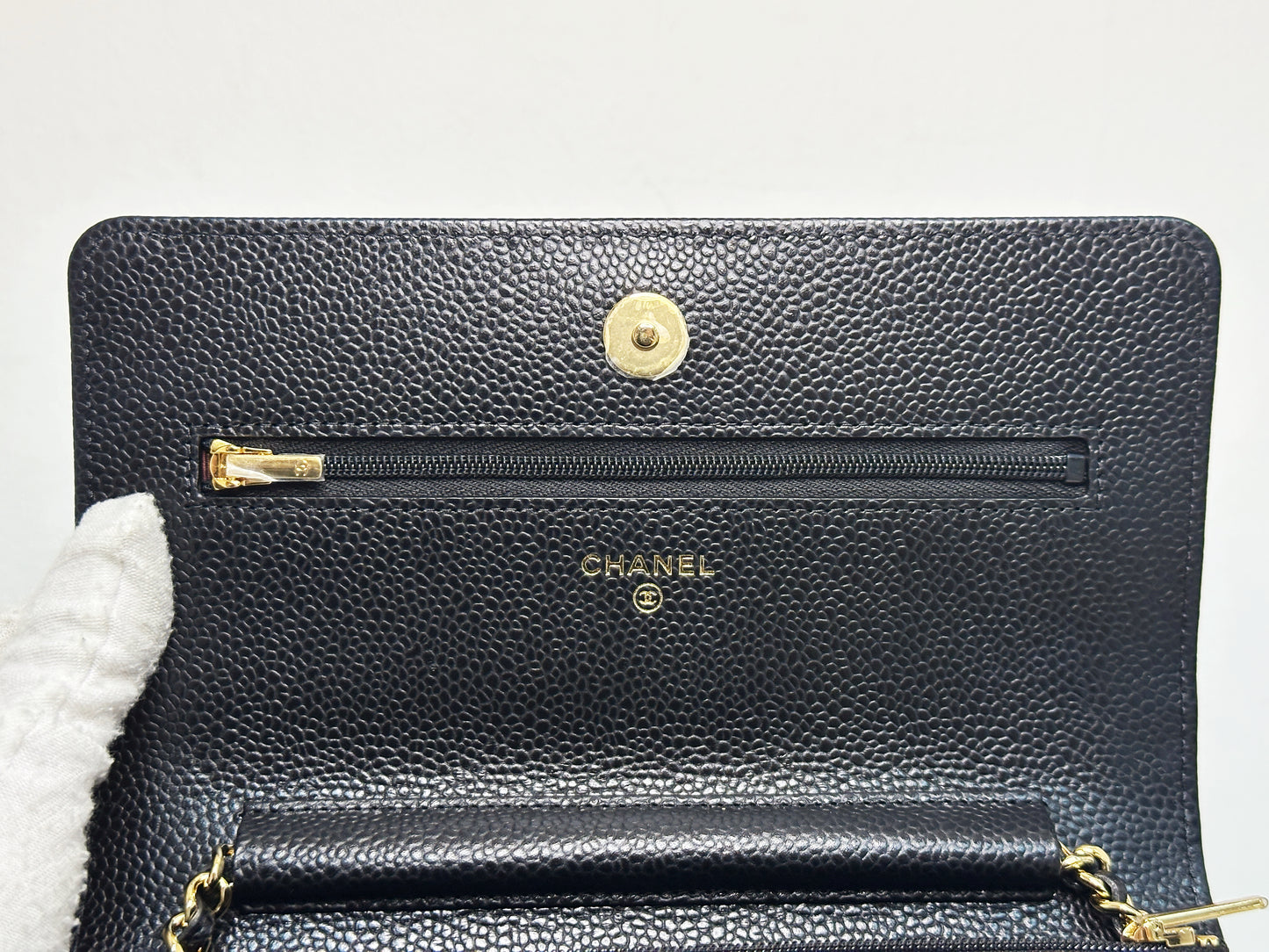 Chanel Classic Wallet on Chain Caviar Black GHW TJ8P microchip
