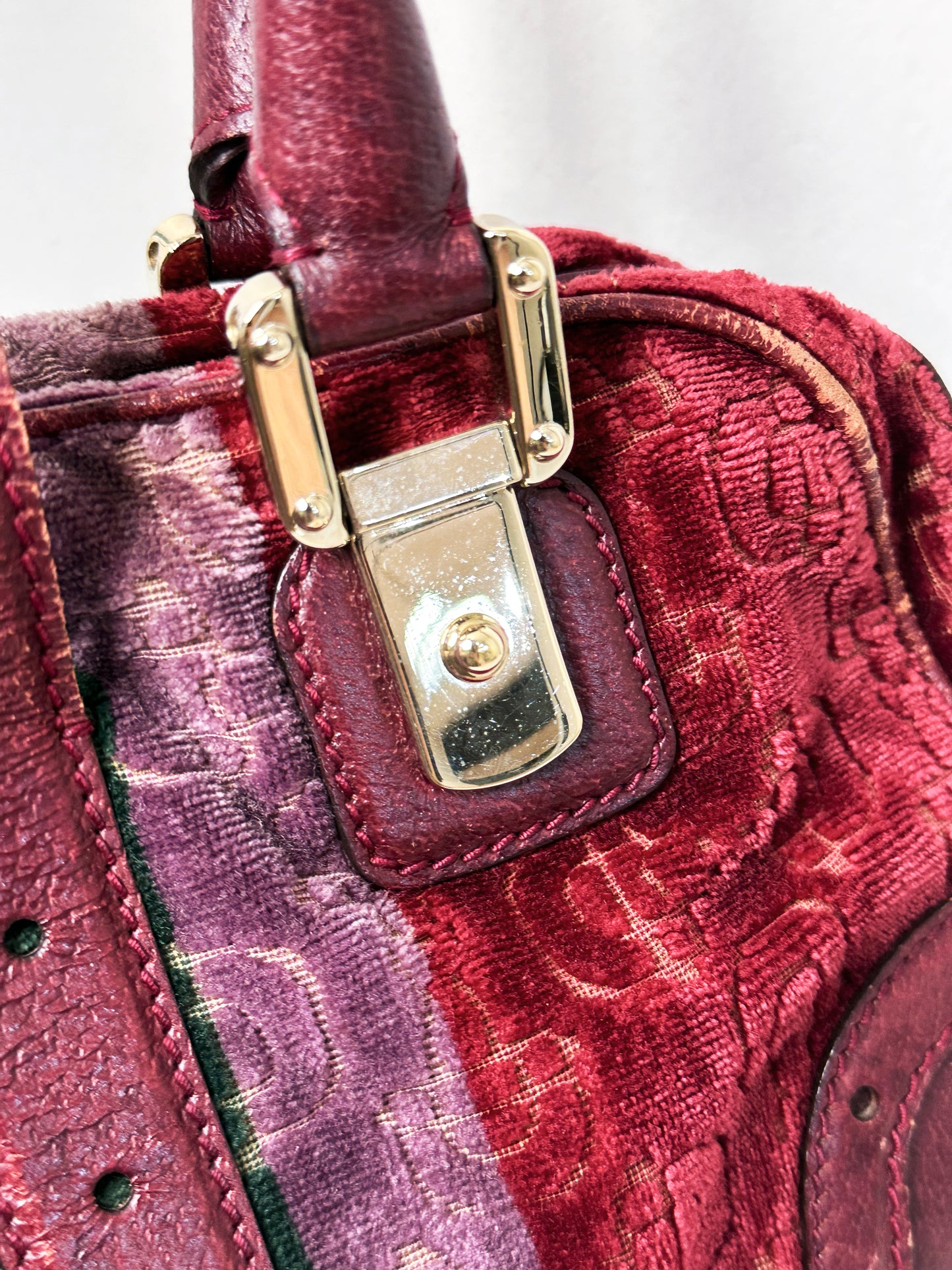 Gucci Borse in Velluto Bordeaux Burgundy HandBag 145
