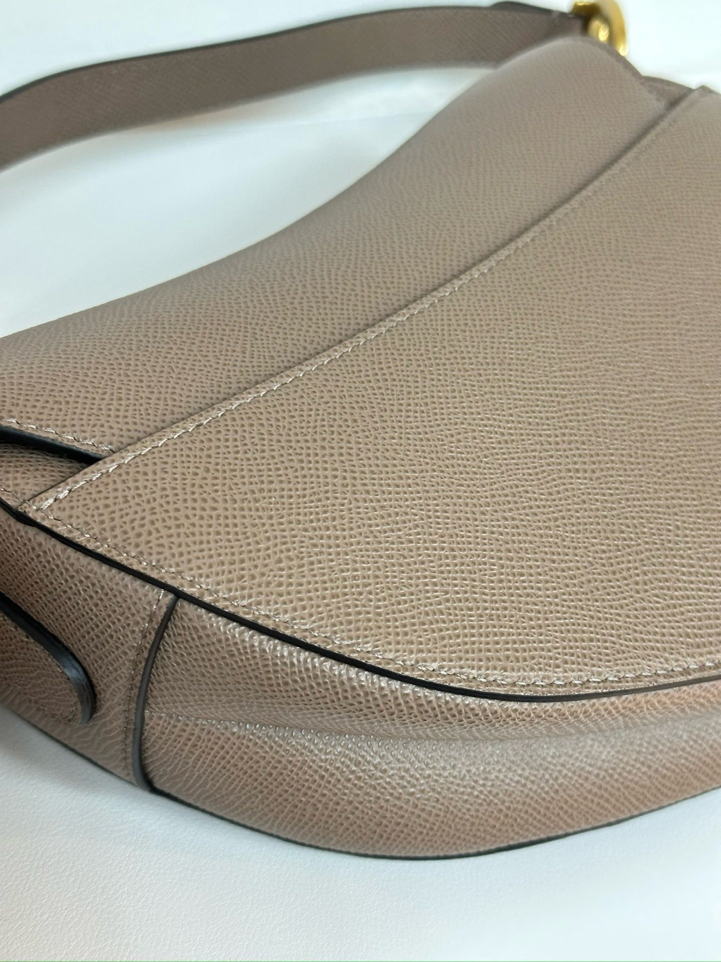 Christian Dior Saddle Bag With Strap Warm Taupe Grained Calfskin 2023 year