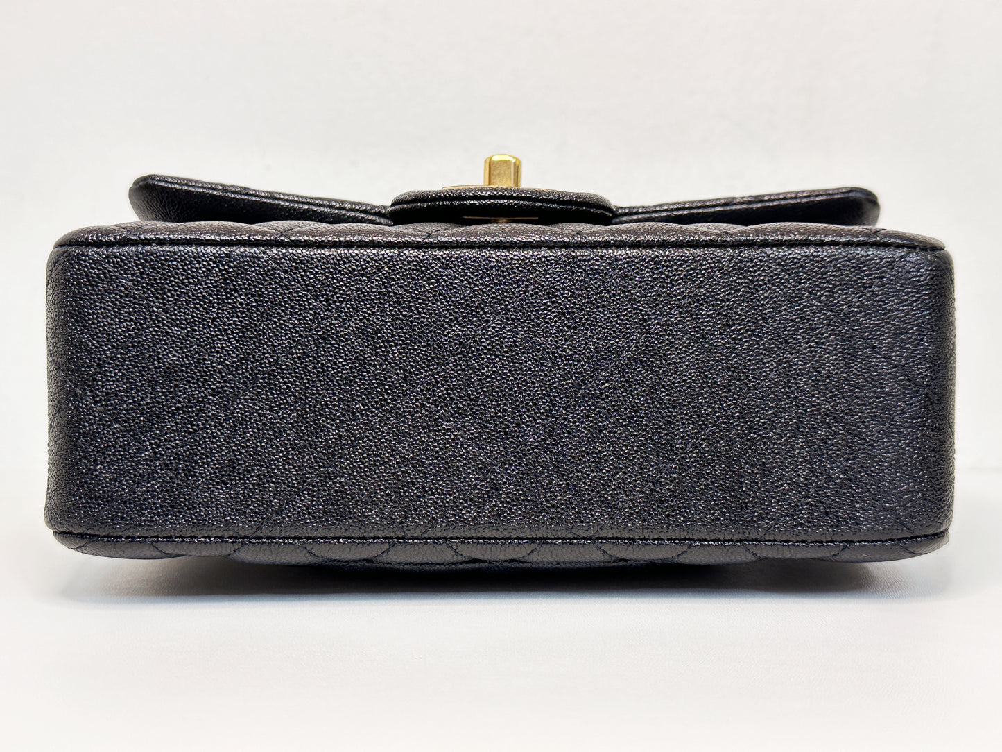 Chanel Mini Rectangular Top Handle Flap Bag Black Caviar GHW 3129 holo card