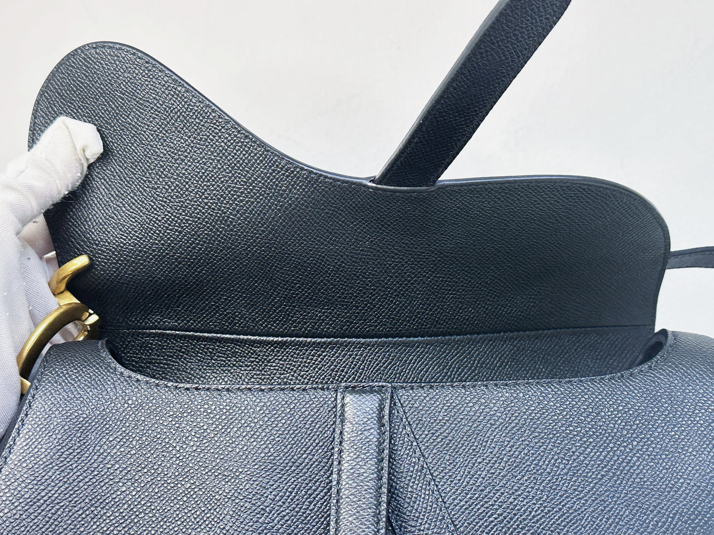 Christian Dior Saddle Bag with Strap Golden Saddle Black Calfskin 2022 year