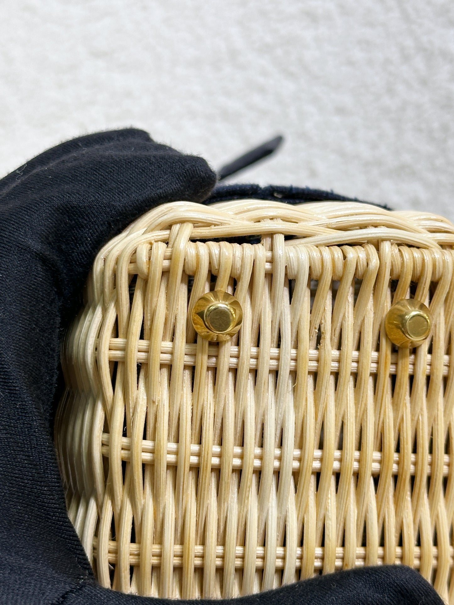 Christian Dior Bicolor Wicker Jacquard Mini Lady Dior Bag