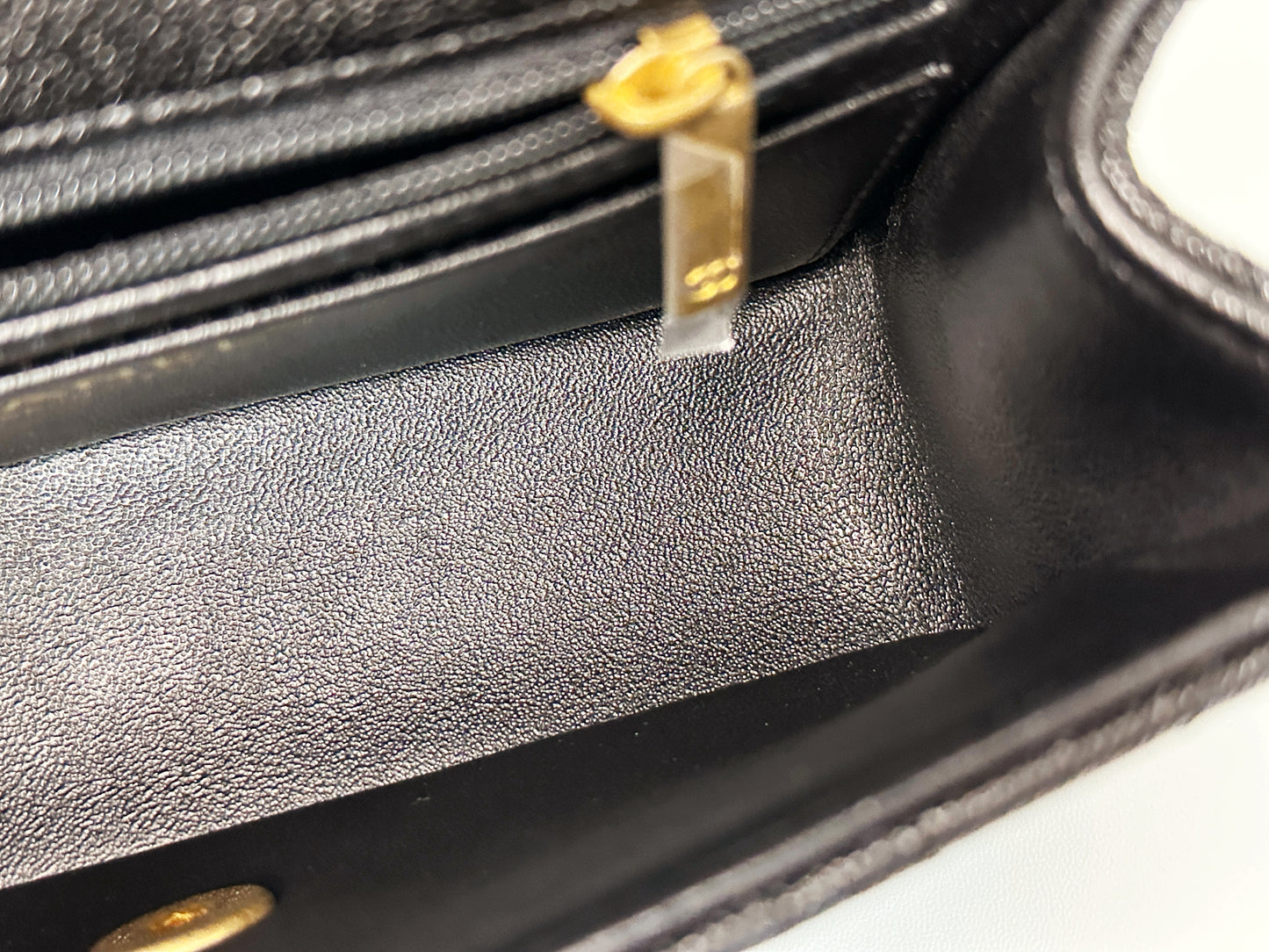 Chanel Mini Rectangular Top Handle Flap Bag Black Caviar GHW 3126 holo card