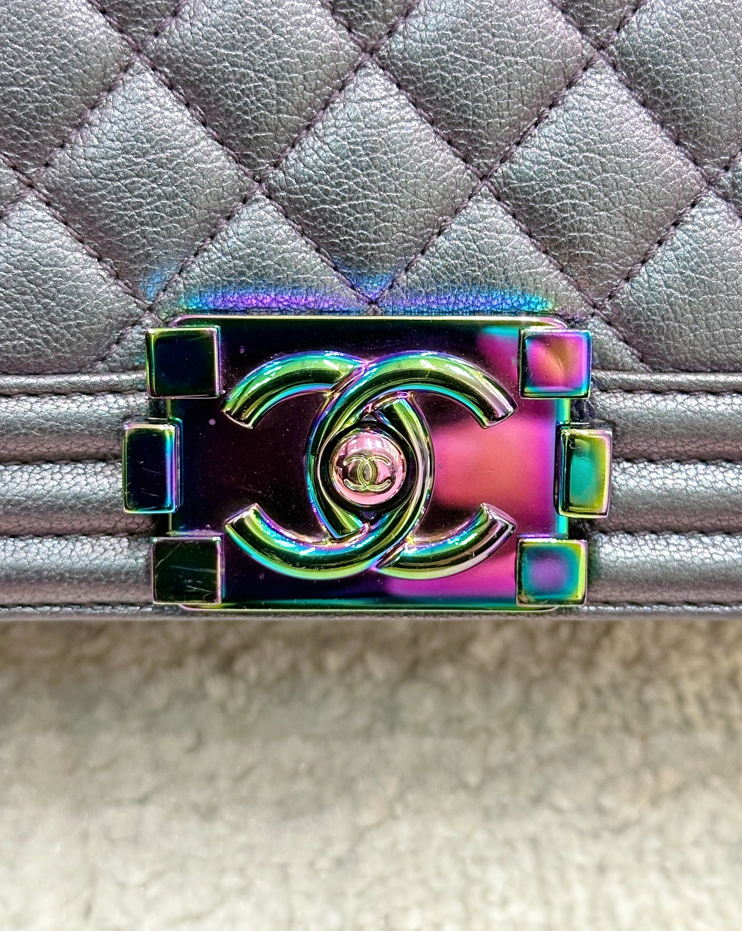 Chanel LeBoy Bag Old Medium Calfskin Purple