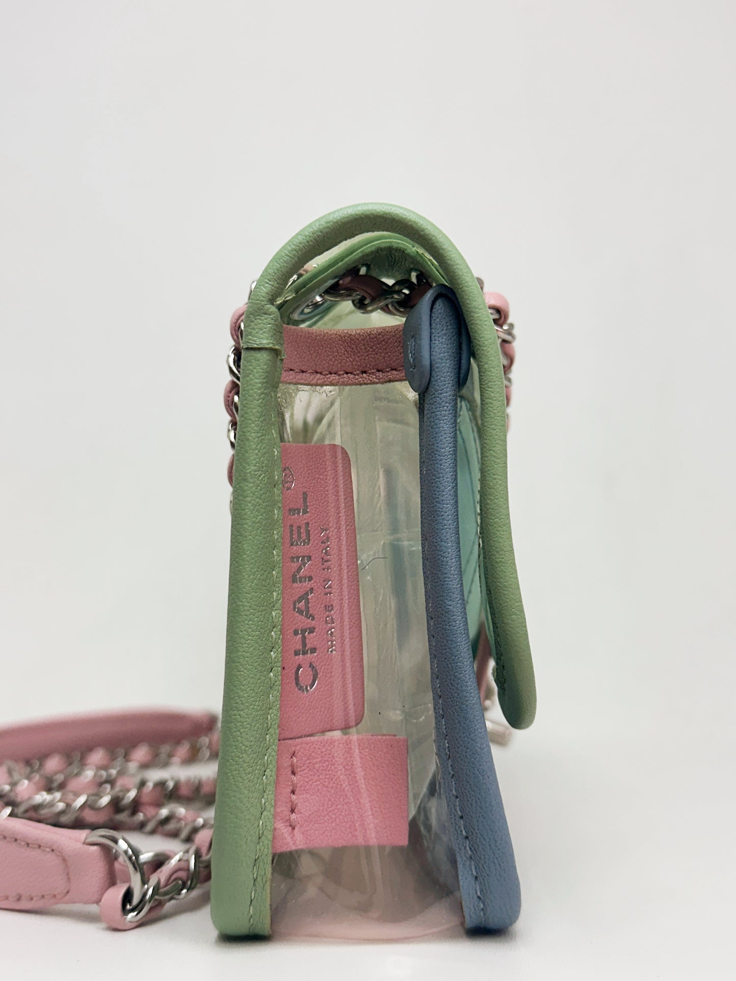 Chanel Coco Splash PVC Mini Flap Bag Green/Blue/Pink 2569 holo