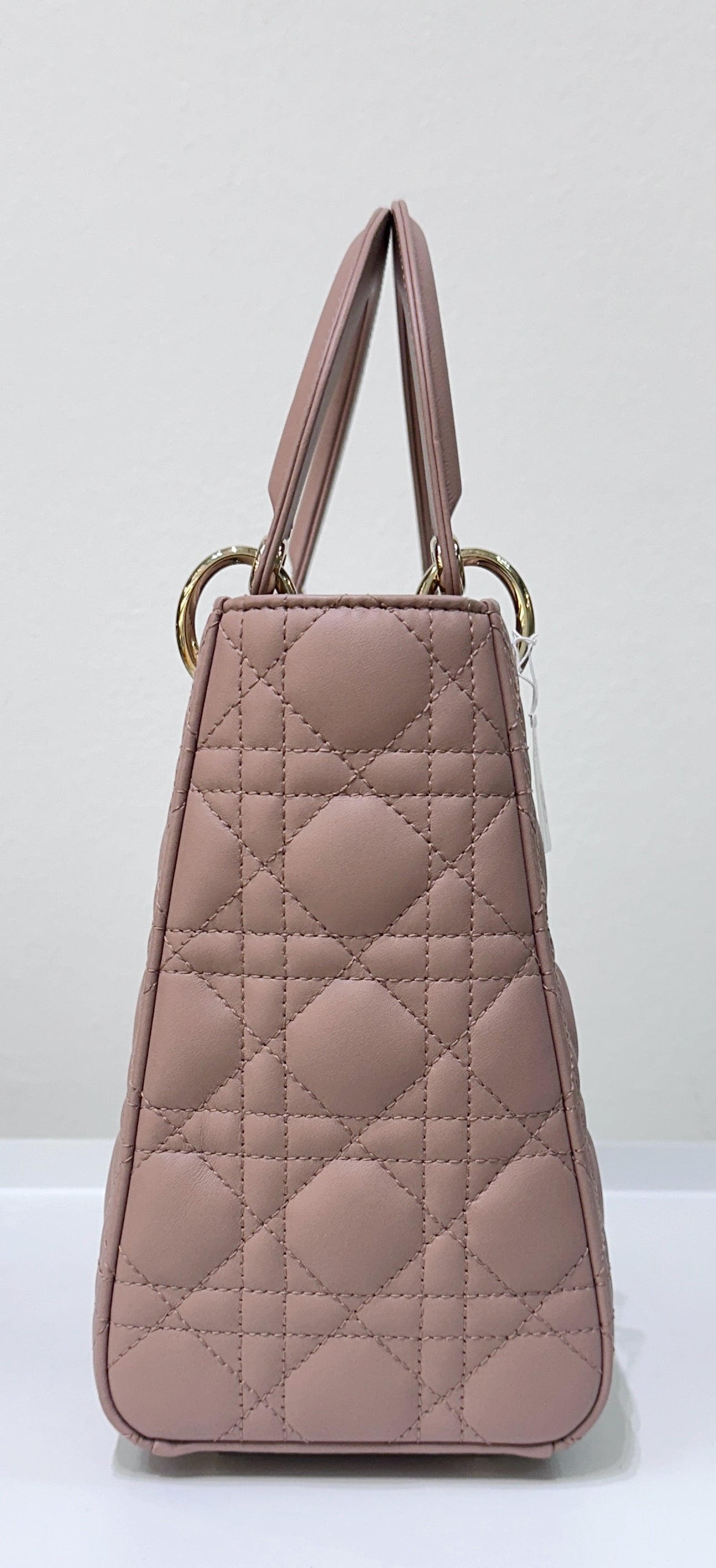 CHRISTIAN DIOR Lambskin Cannage Medium Lady Dior Fard