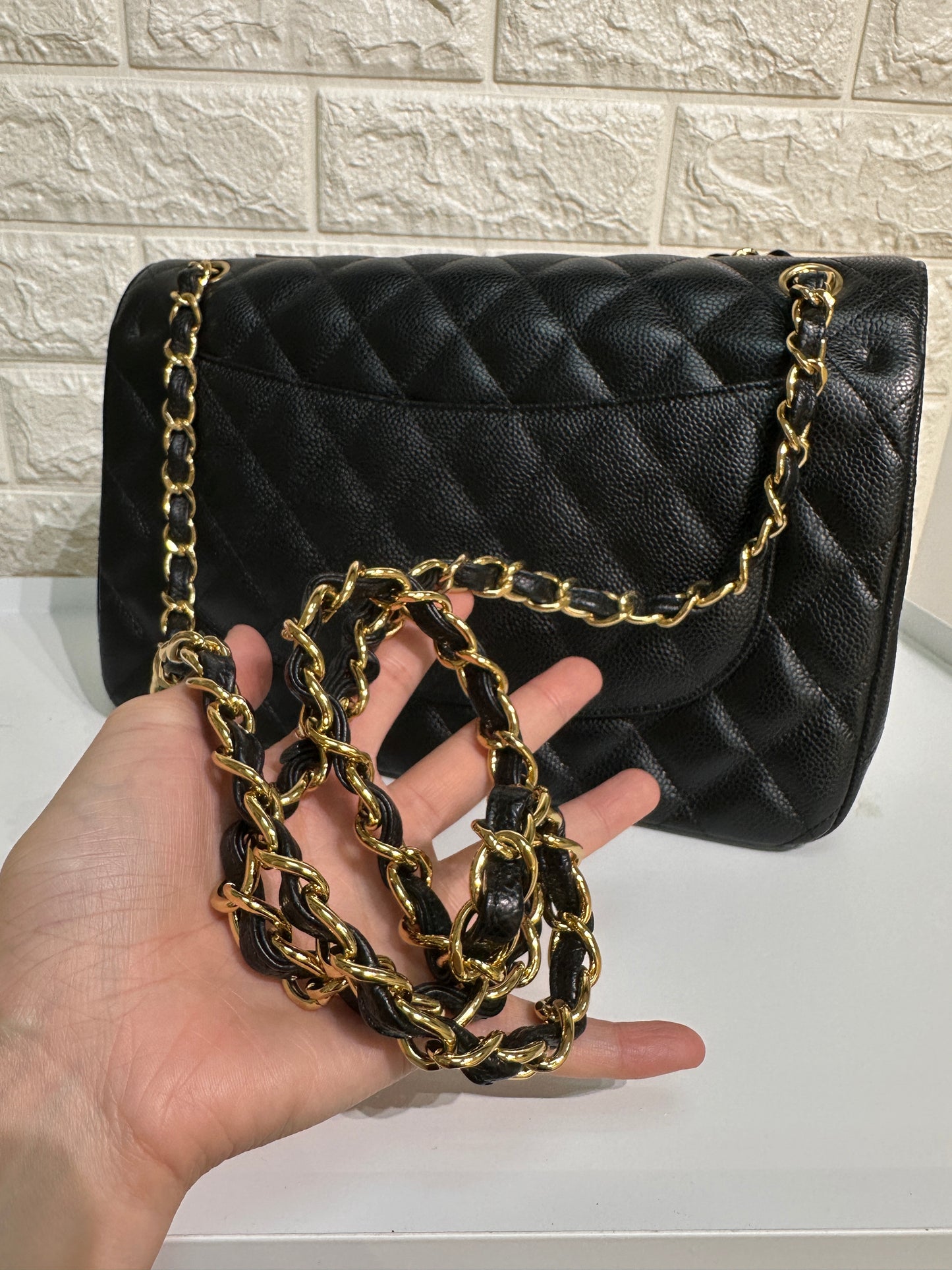 Chanel Jumbo Classic Double Flap Bag Black Caviar GHW