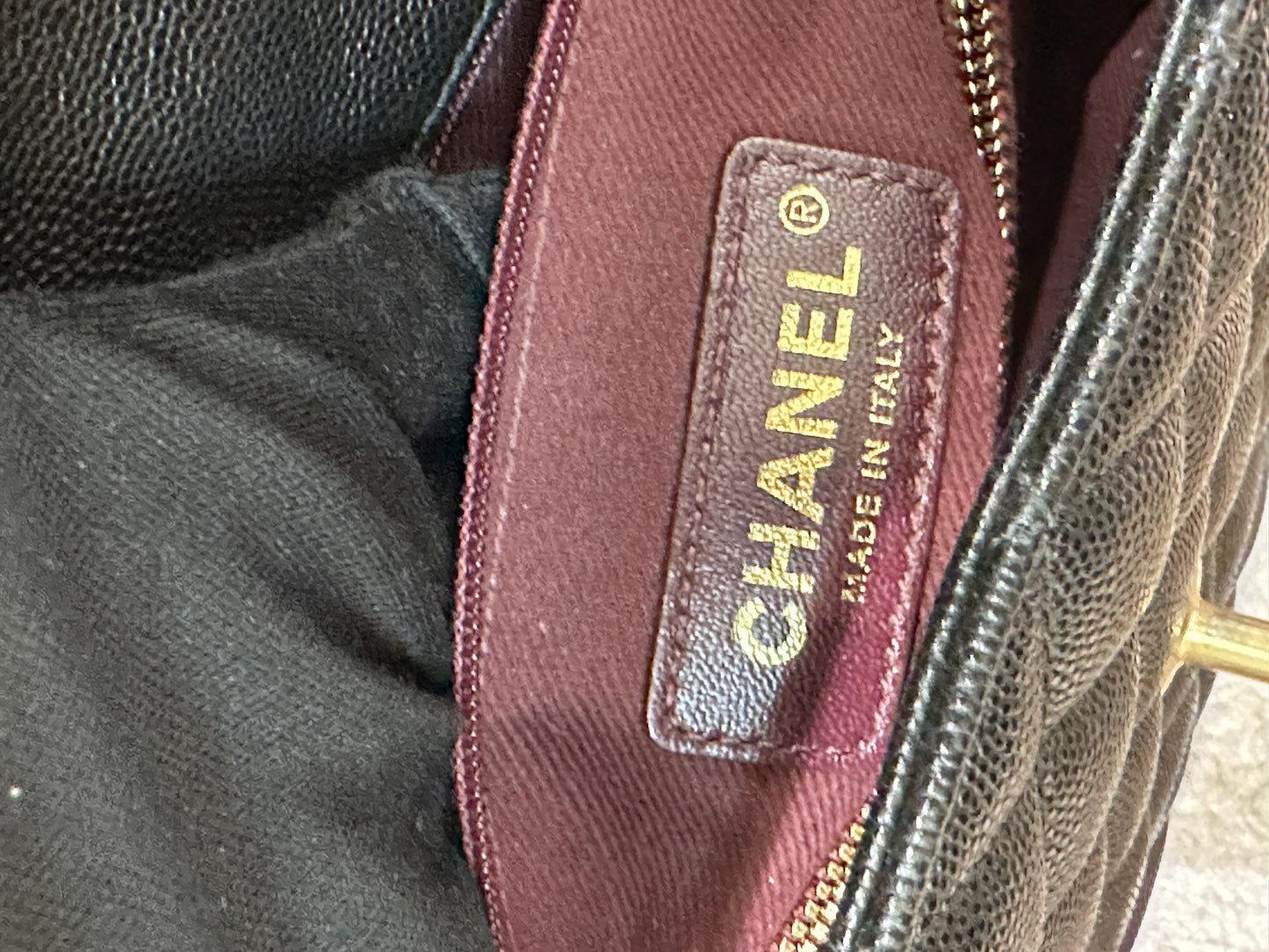 Chanel Coco Handle Cuir Matelasse Caviar Noir