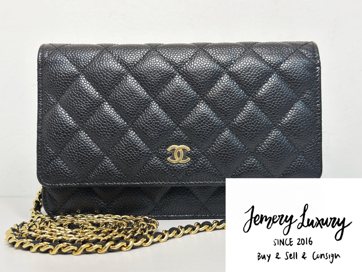 Chanel Classic Wallet on Chain Caviar Black GHW TJ8P microchip