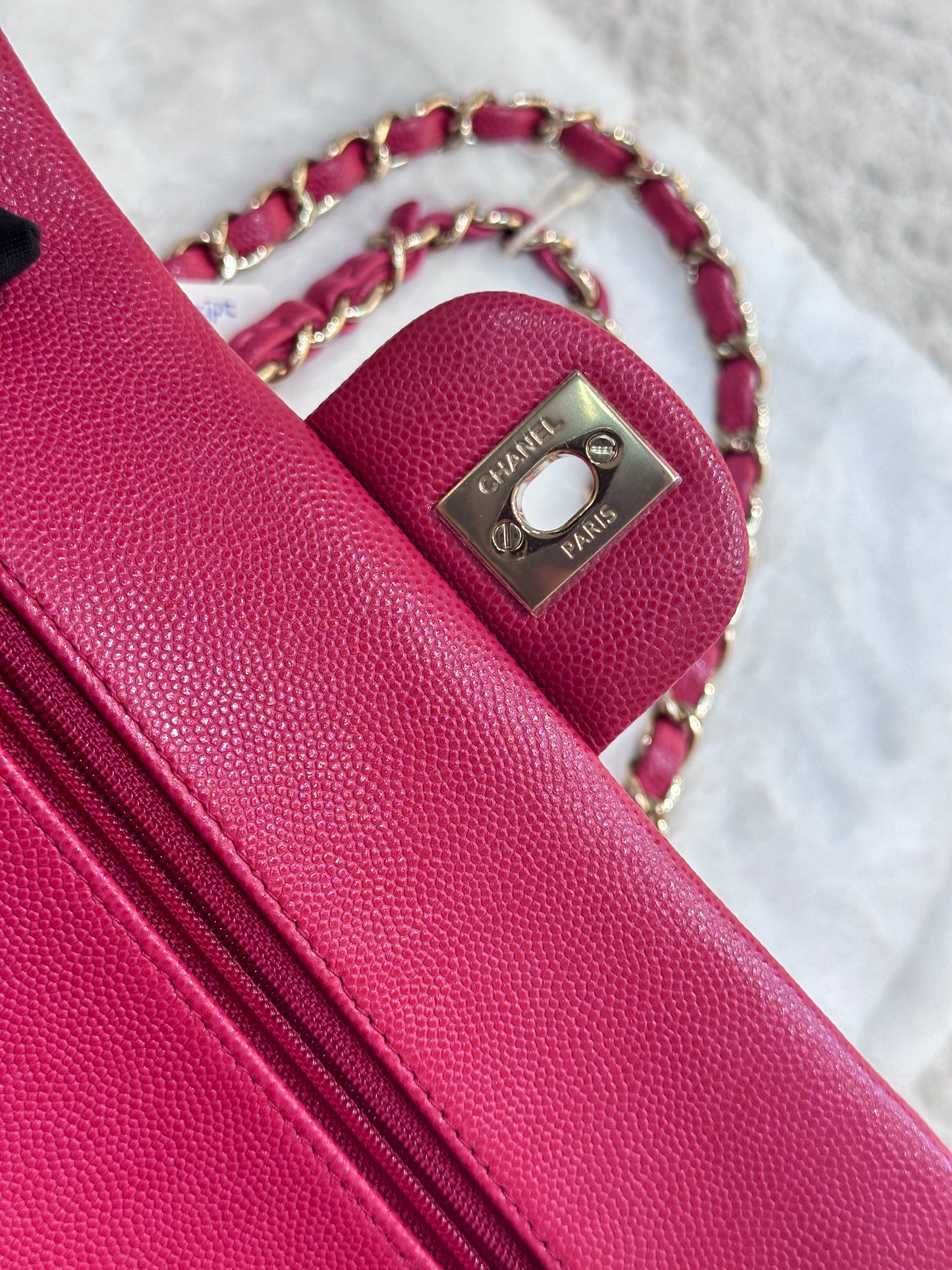 CHANEL Small Classic Double Flap Caviar Quilted Red GHW 