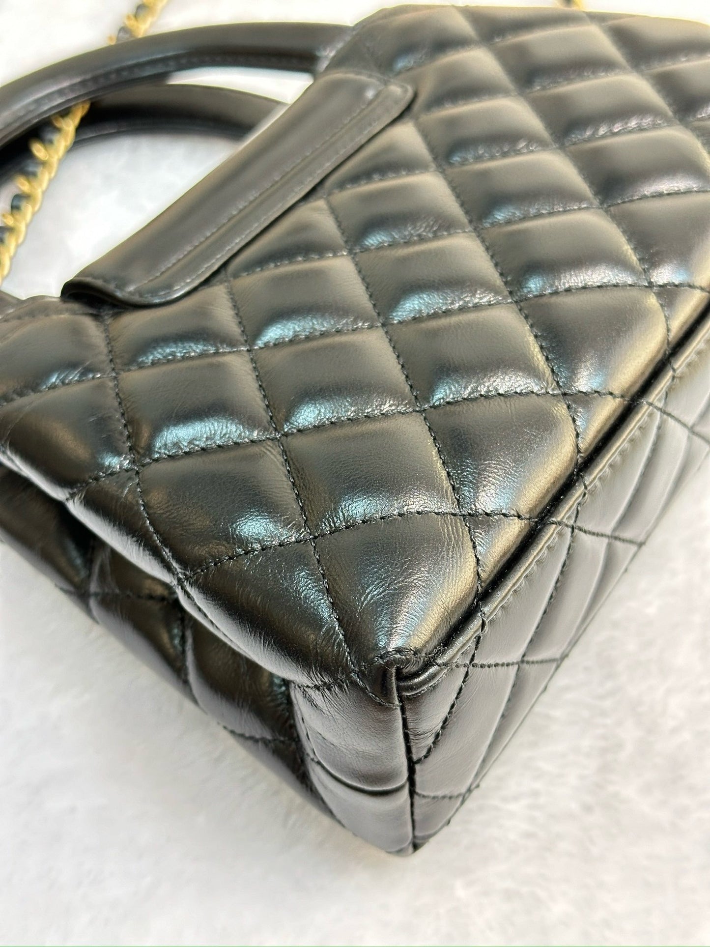 Chanel Lambskin Kelly Shopping Bag Black GHW 19cm