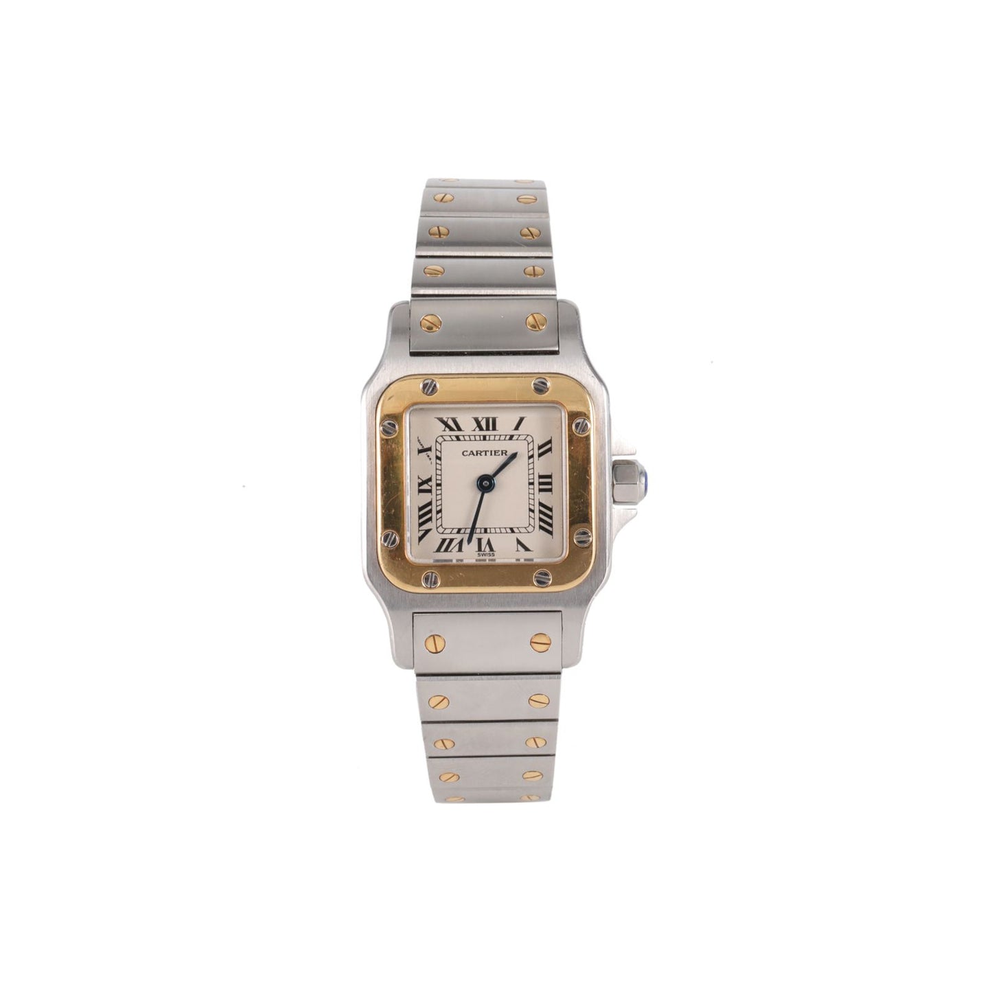 PRE-OWNED CARTIER
SANTOS GALBEE YELLOW GOLD AND STAINLESS STEEL QUARTZ