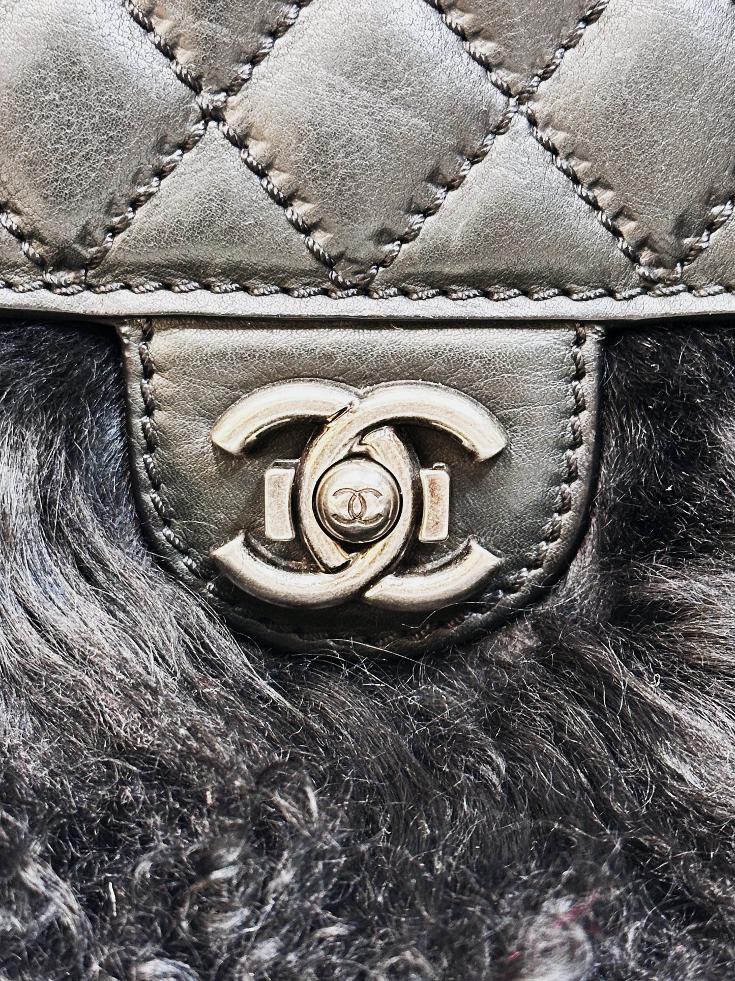 Chanel Paris-Dallas Double Flap Bag Quilted Calfskin and Fur Large