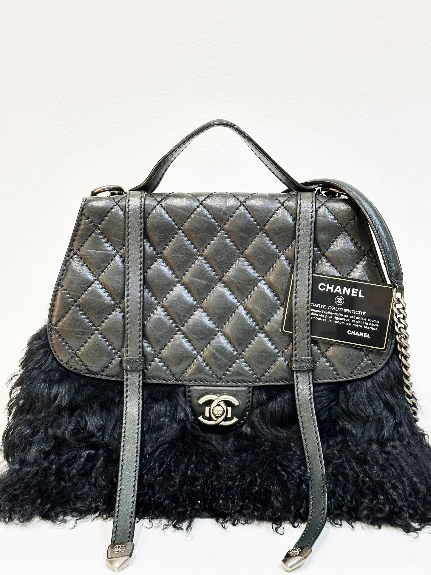Chanel Paris-Dallas Double Flap Bag Quilted Calfskin and Fur Large