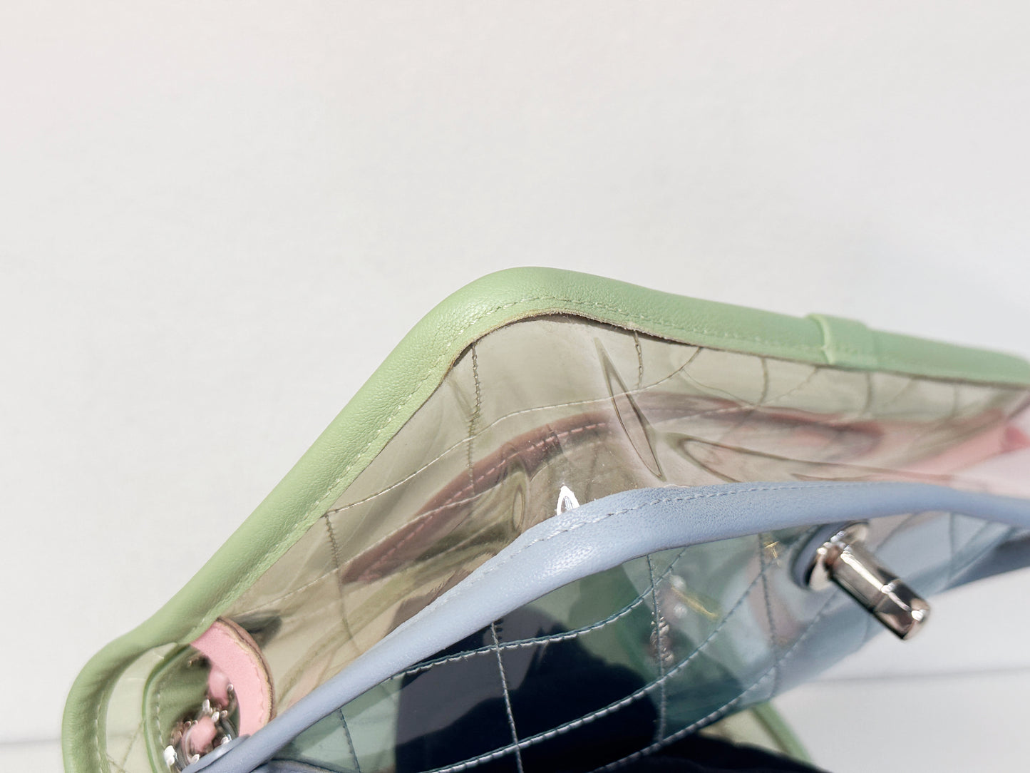 Chanel Coco Splash PVC Mini Flap Bag Green/Blue/Pink 2569 holo