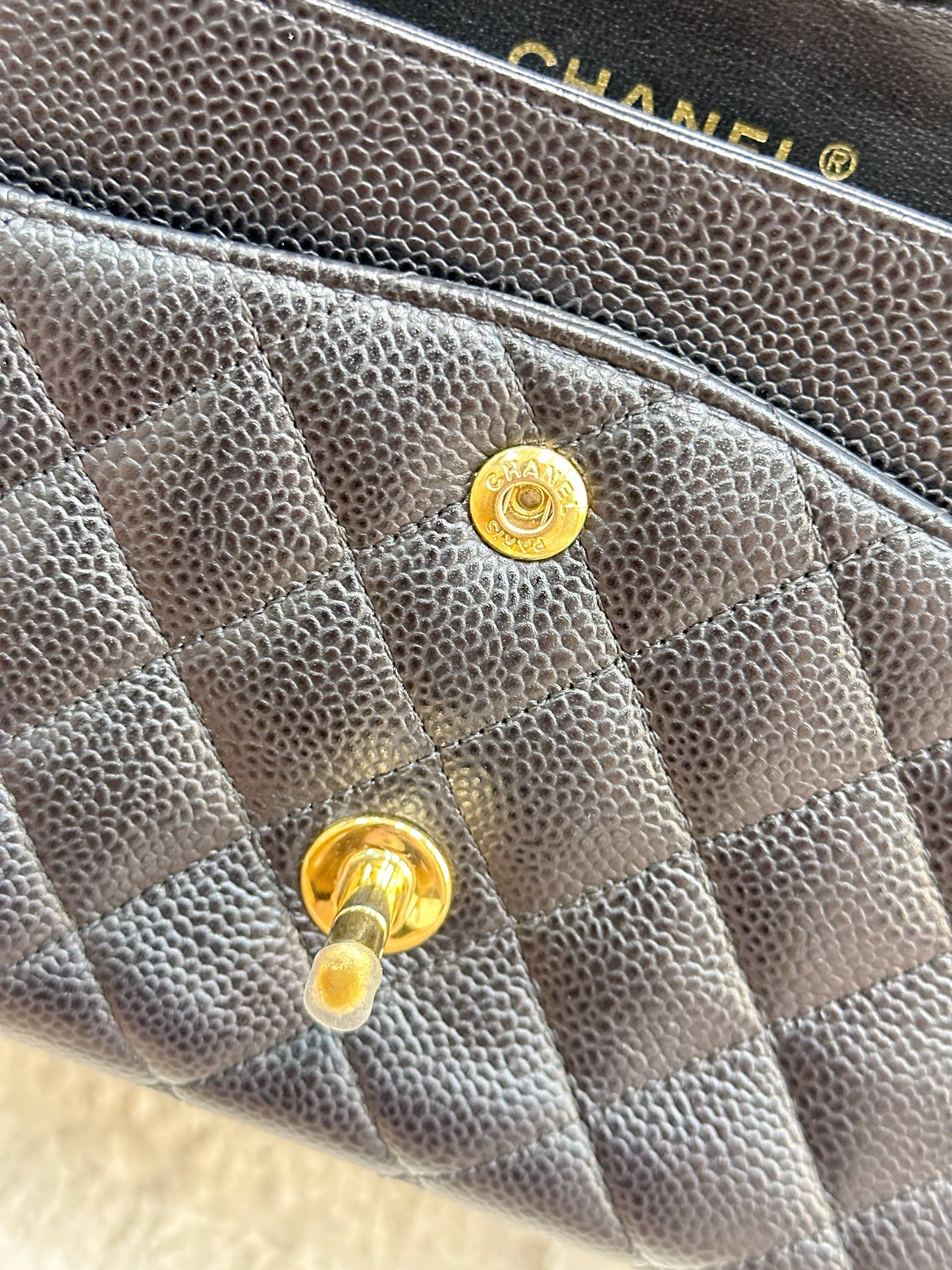 Chanel Medium Classic Flap Caviar Black Gold Hardware