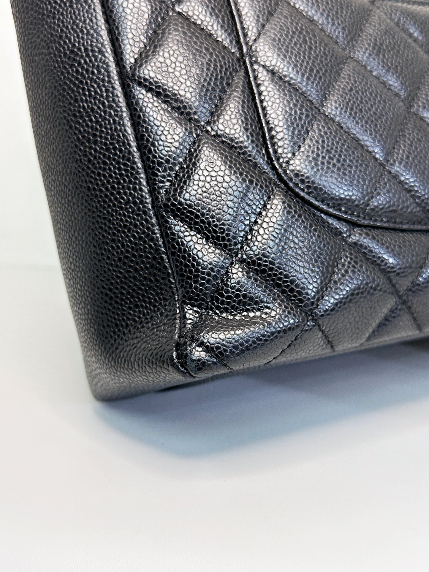 Chanel Caviar Quilted Petit Shopping Tote PST Black GHW 1602 holo card