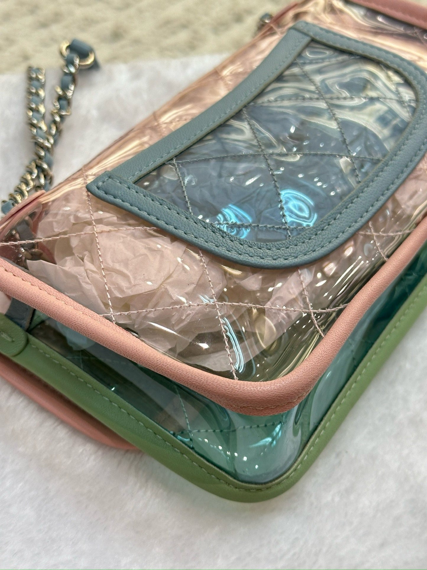 Chanel Mini Coco Splash PVC Flap Bag Pink/Green/Blue SHW