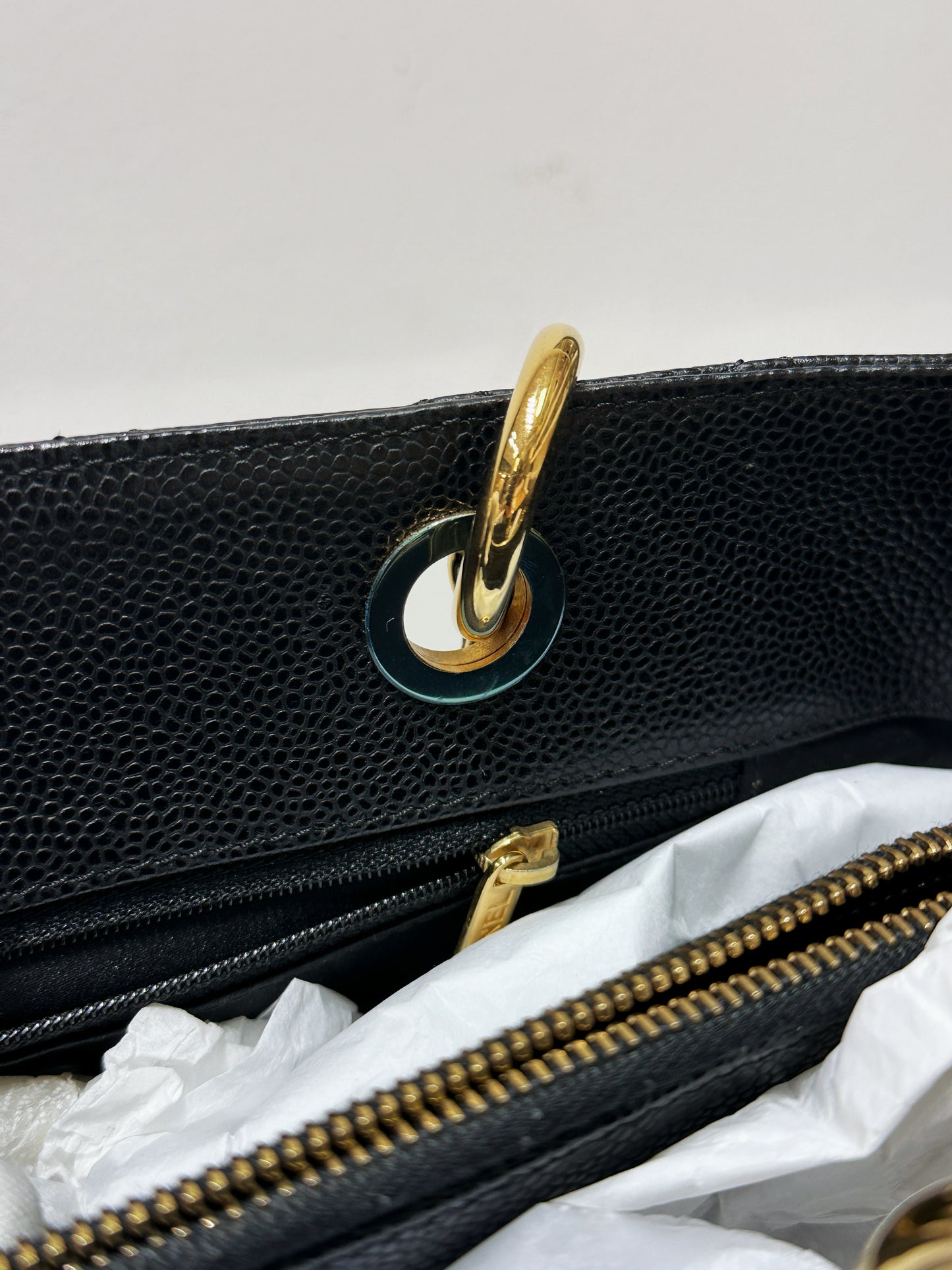 Chanel Caviar Grand Shopping Tote GST Black GHW 2021 holo card
