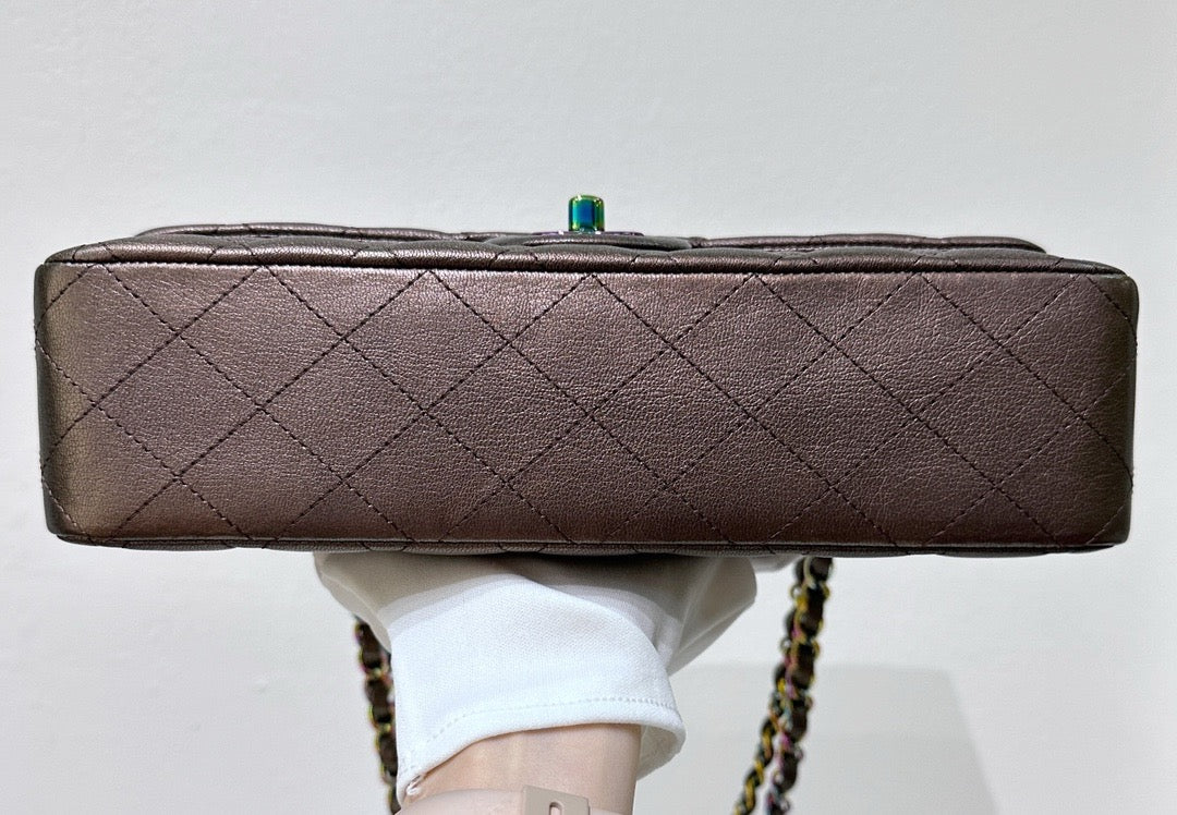 CHANEL Classic Bronze Double Flap Iridescent Hardware