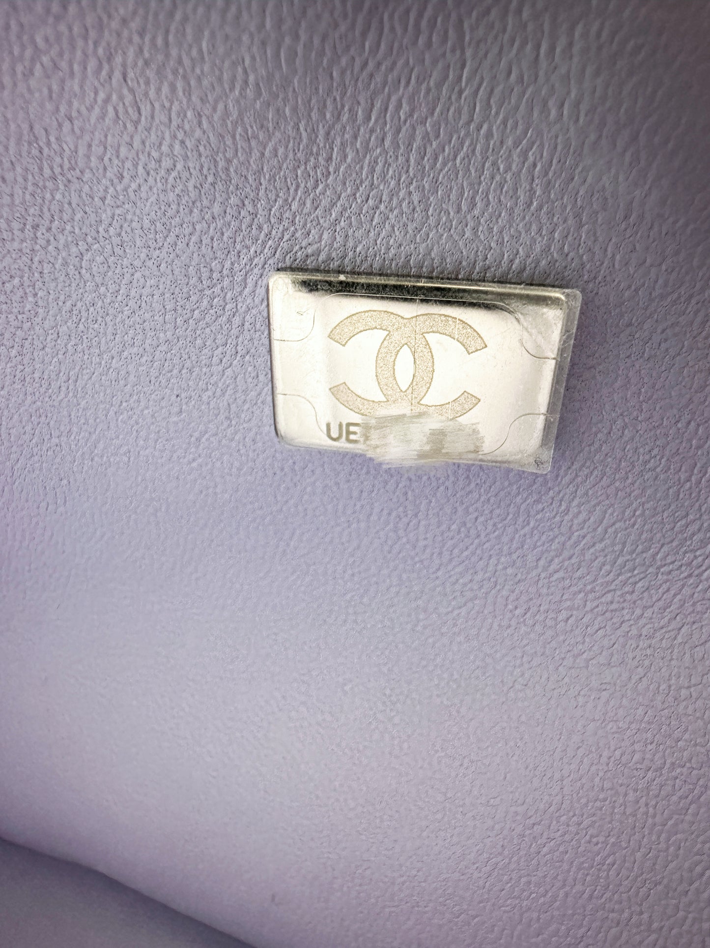 Chanel Small Caviar Quilted Double Flap Lavender 21K SHW UEAA microchip