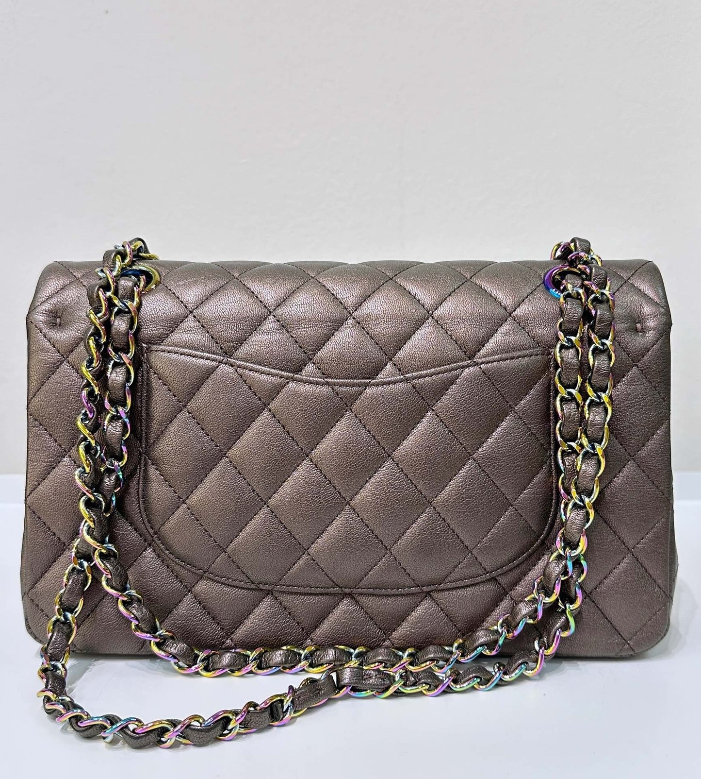 CHANEL Classic Bronze Double Flap Iridescent Hardware