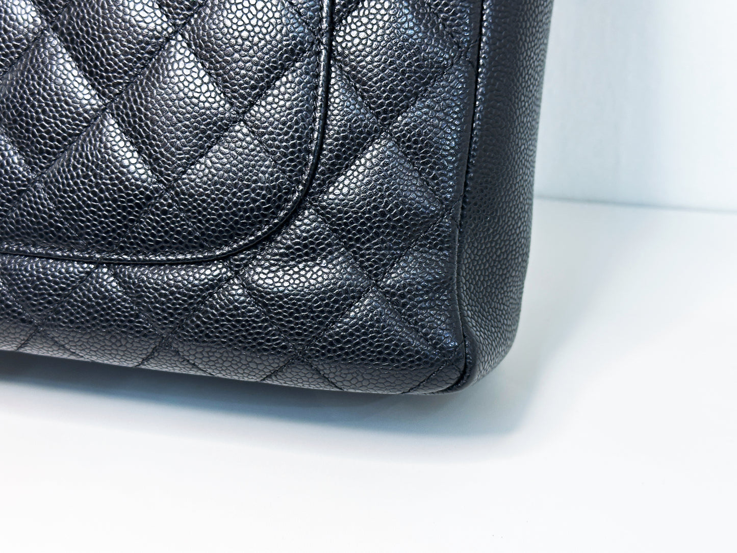 Chanel Caviar Quilted Petit Shopping Tote PST Black 1506 holo card