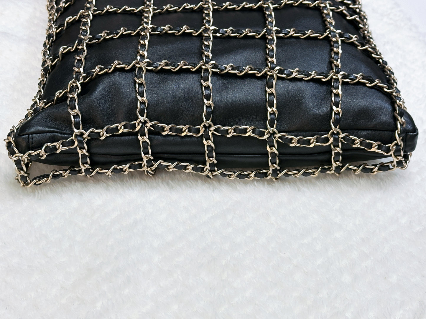 Chanel CC Lambskin Shopping Tote with Chain GHW 2875 holo card