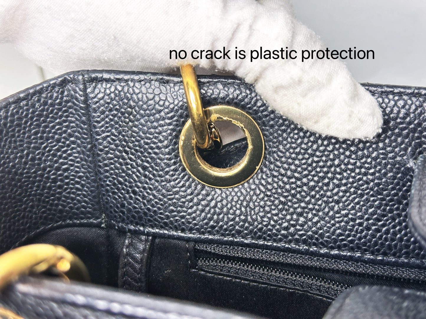 Chanel Caviar Quilted Petit Shopping Tote PST Black 1506 holo card