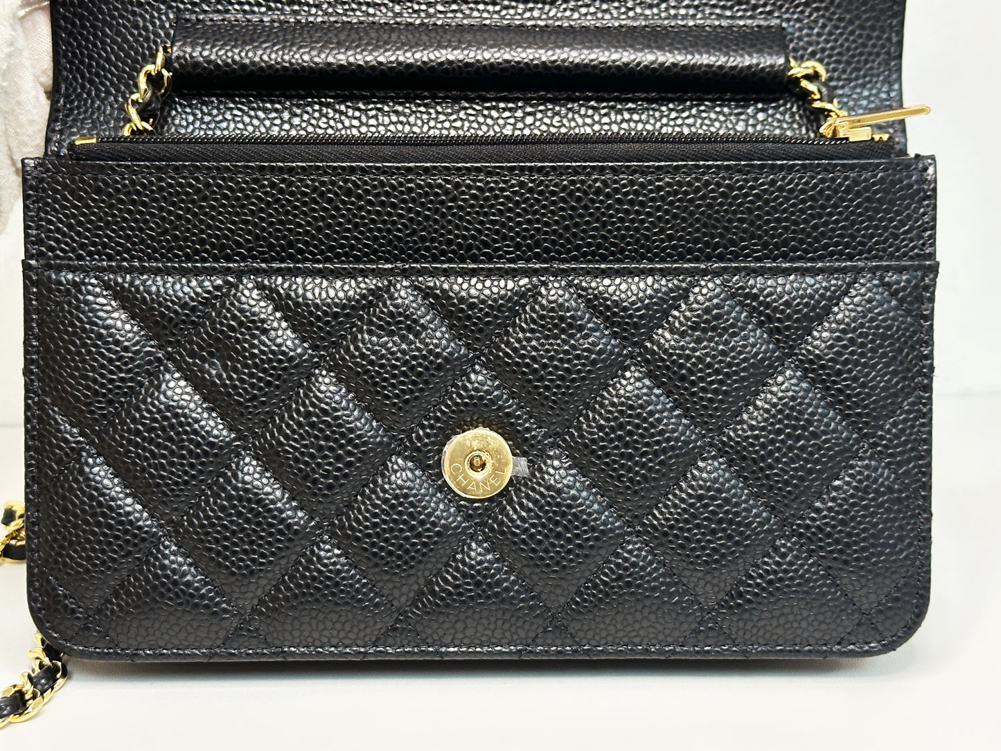 Chanel Classic Wallet on Chain Caviar Black GHW TJ8P microchip