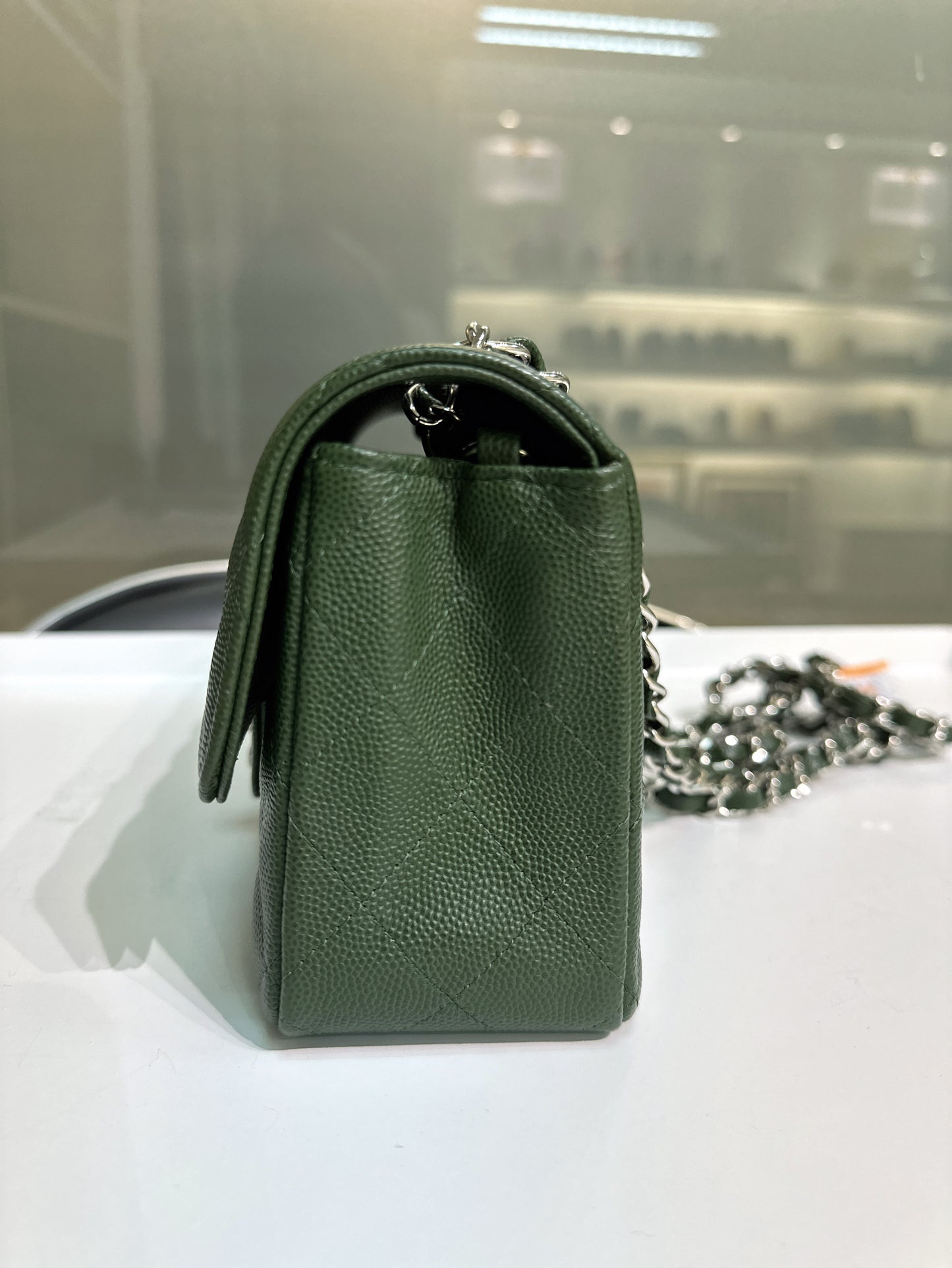 Chanel Mini Rectangular Classic Flap Bag Green