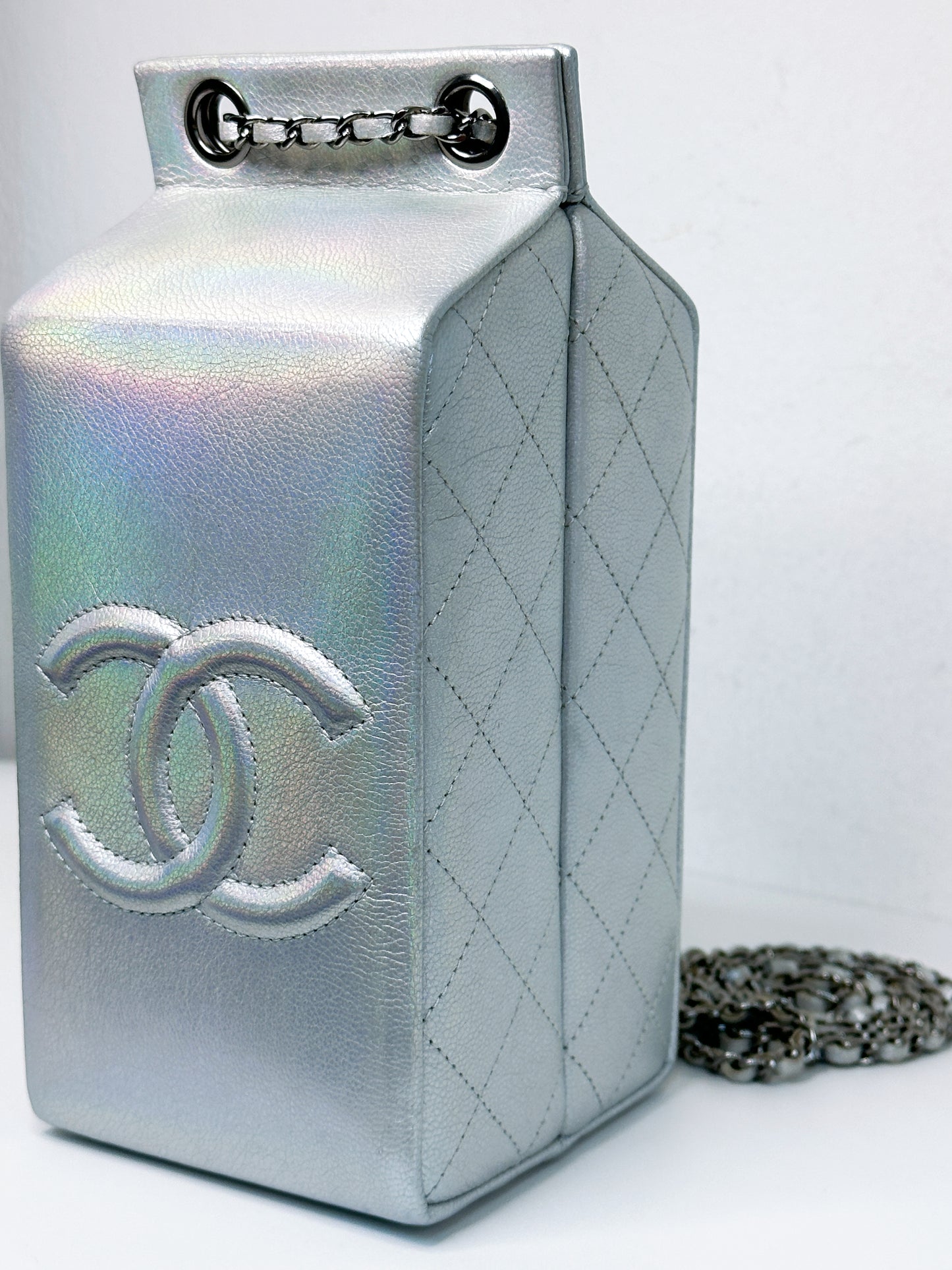 CHANEL RARE LIMITED EDITION LAIT DE COCO MILK CARTON BAG 2009 holo