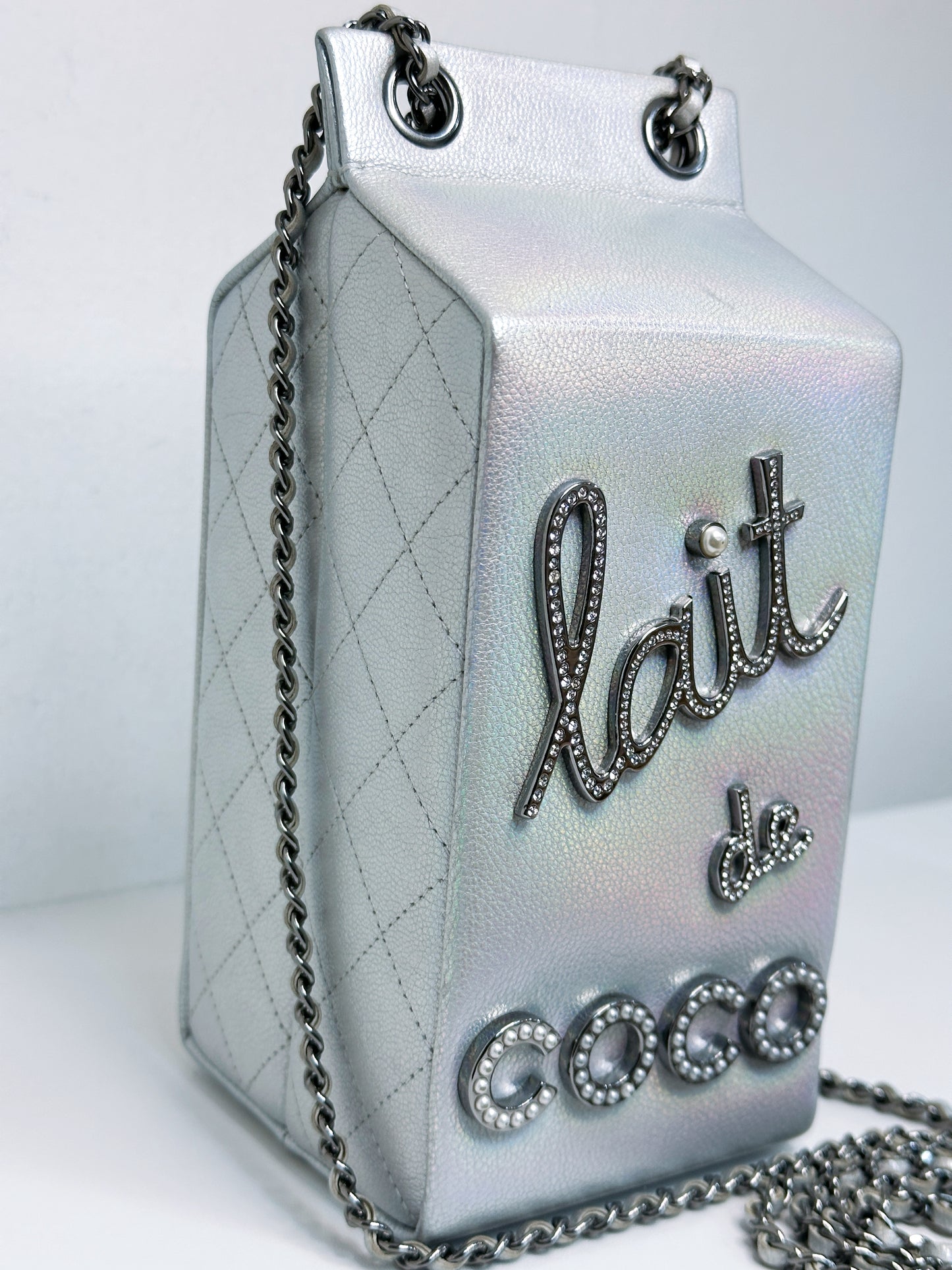 CHANEL RARE LIMITED EDITION LAIT DE COCO MILK CARTON BAG 2009 holo