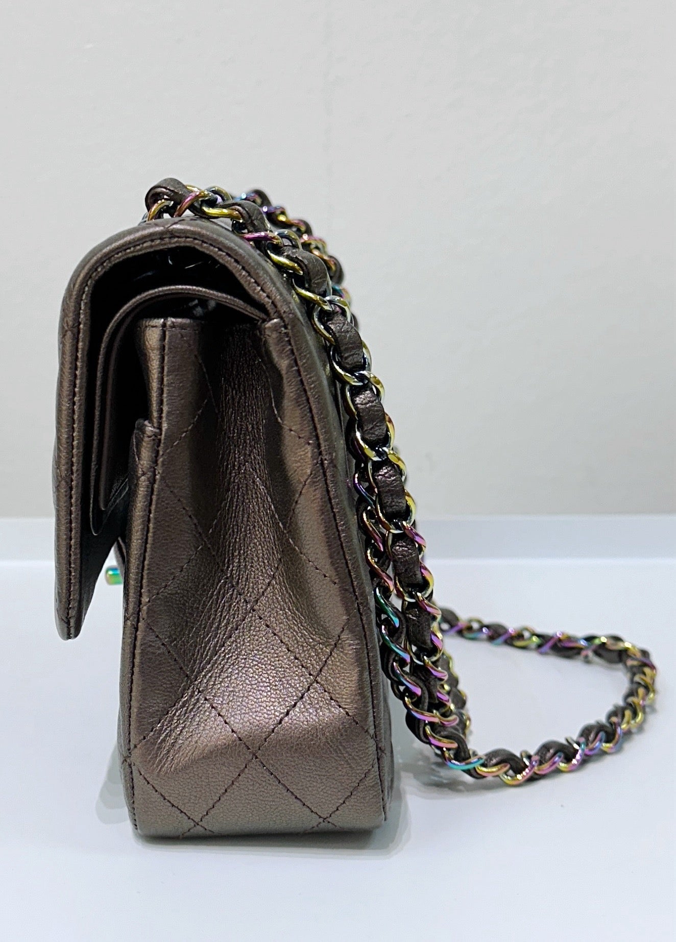 CHANEL Classic Bronze Double Flap Iridescent Hardware