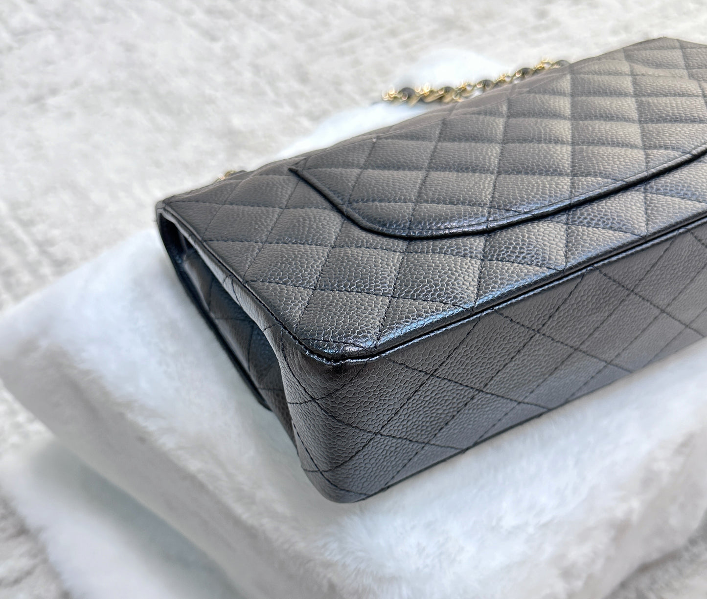 Chanel Medium Classic Flap Caviar Black Gold Hardware