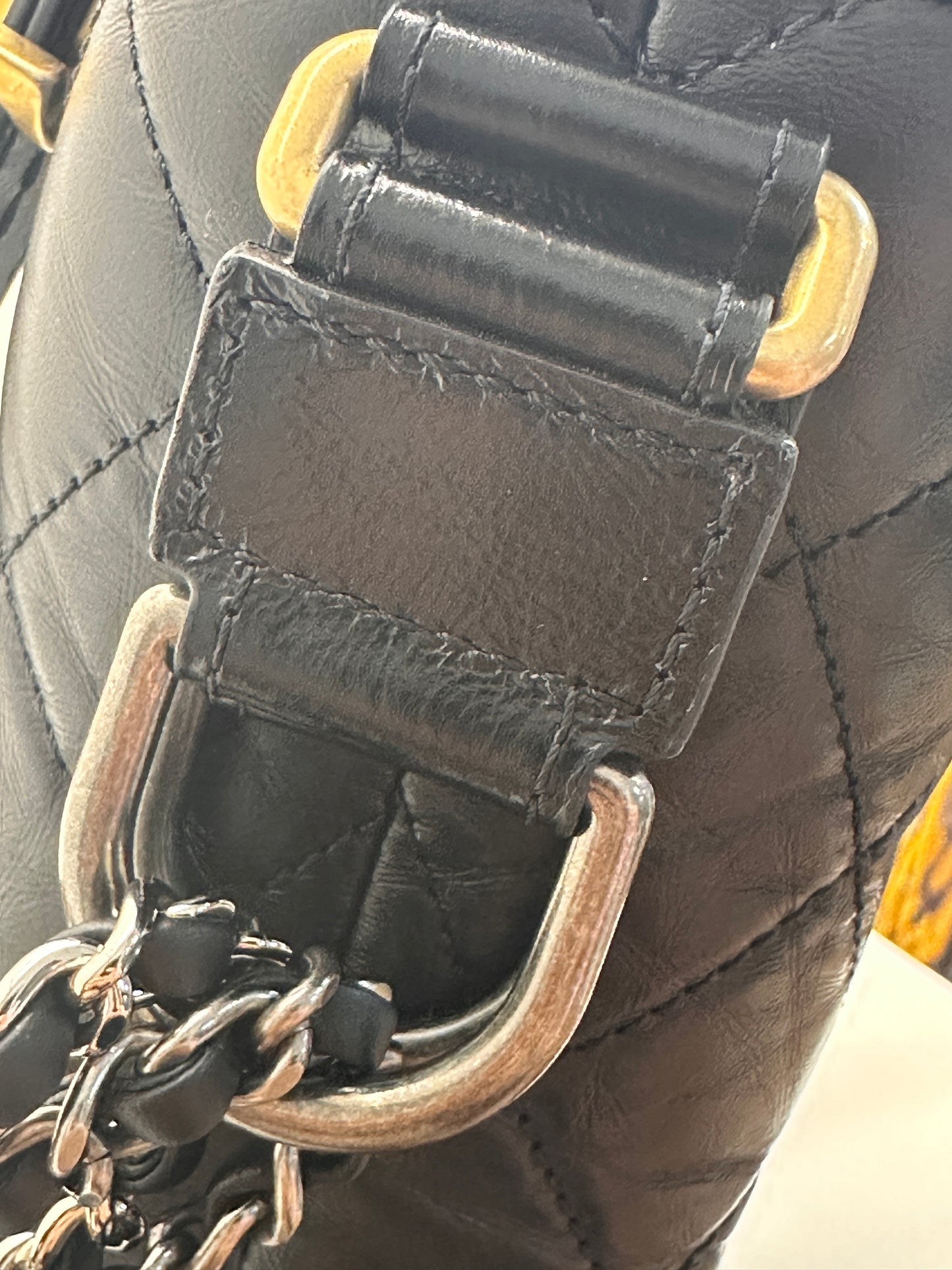 Chanel Quilted Medium Gabrielle Hobo Black Aged Calfskin Mixed Hardware