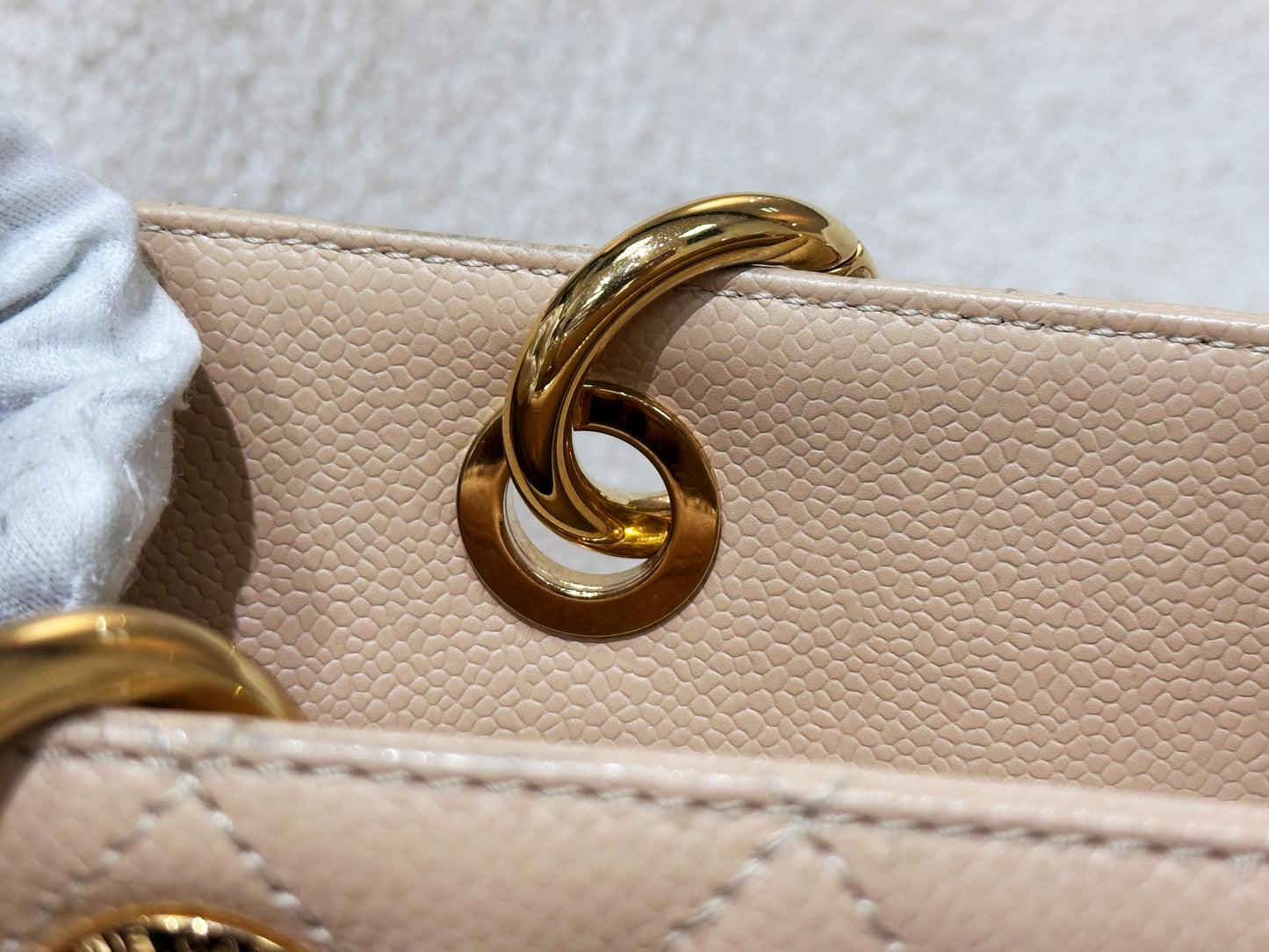 Chanel Caviar Grand Shopping Tote GST Beige GHW 1700 holo card