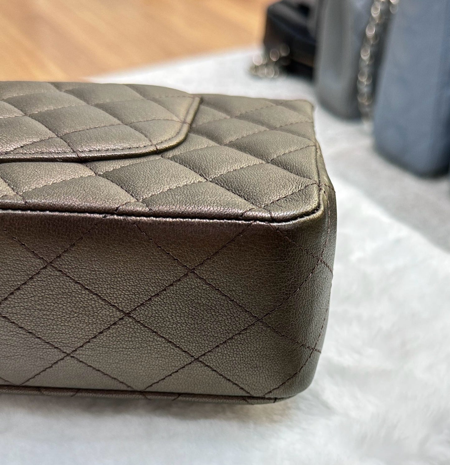 CHANEL Classic Bronze Double Flap Iridescent Hardware