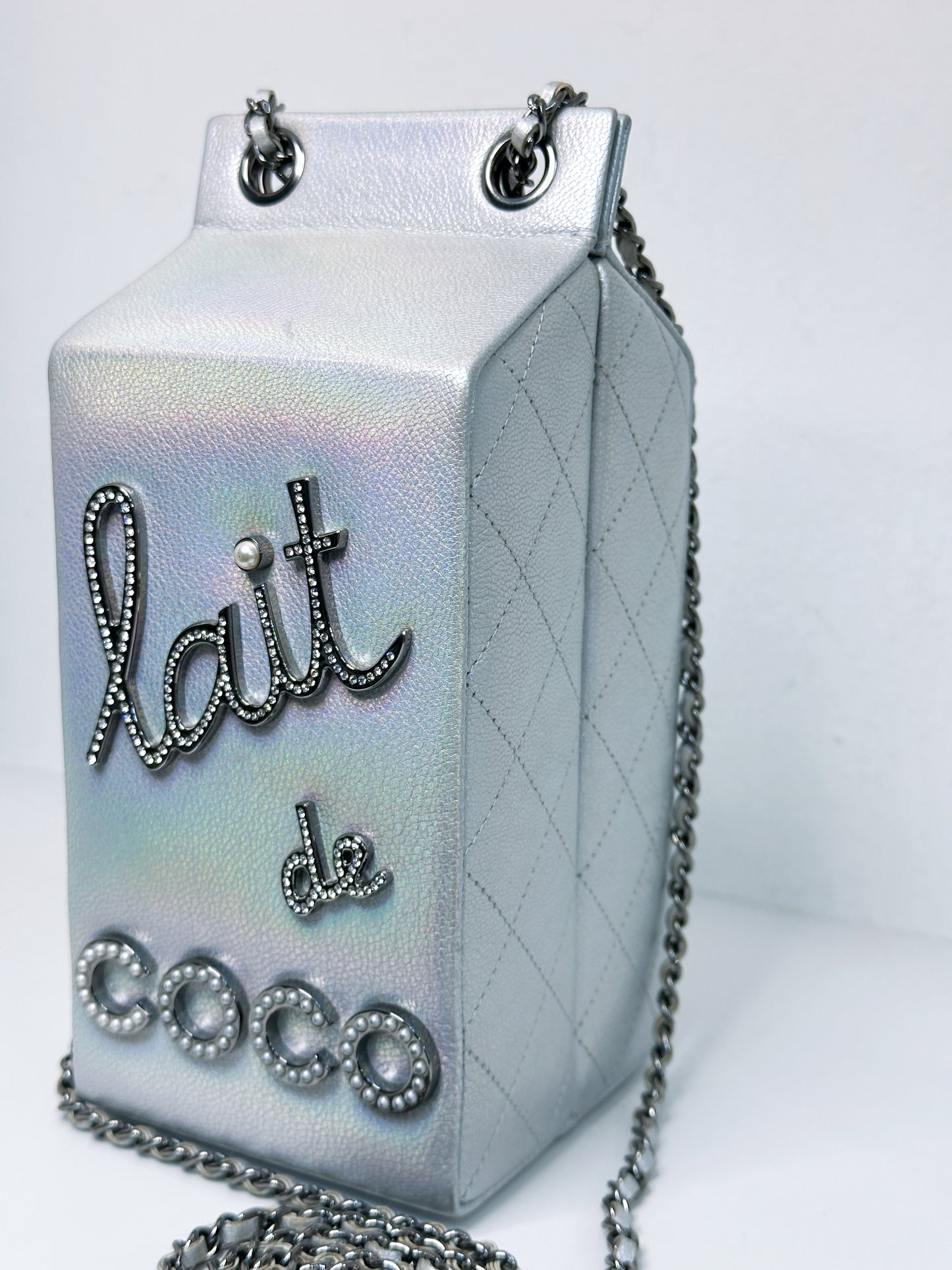CHANEL RARE LIMITED EDITION LAIT DE COCO MILK CARTON BAG 2009 holo