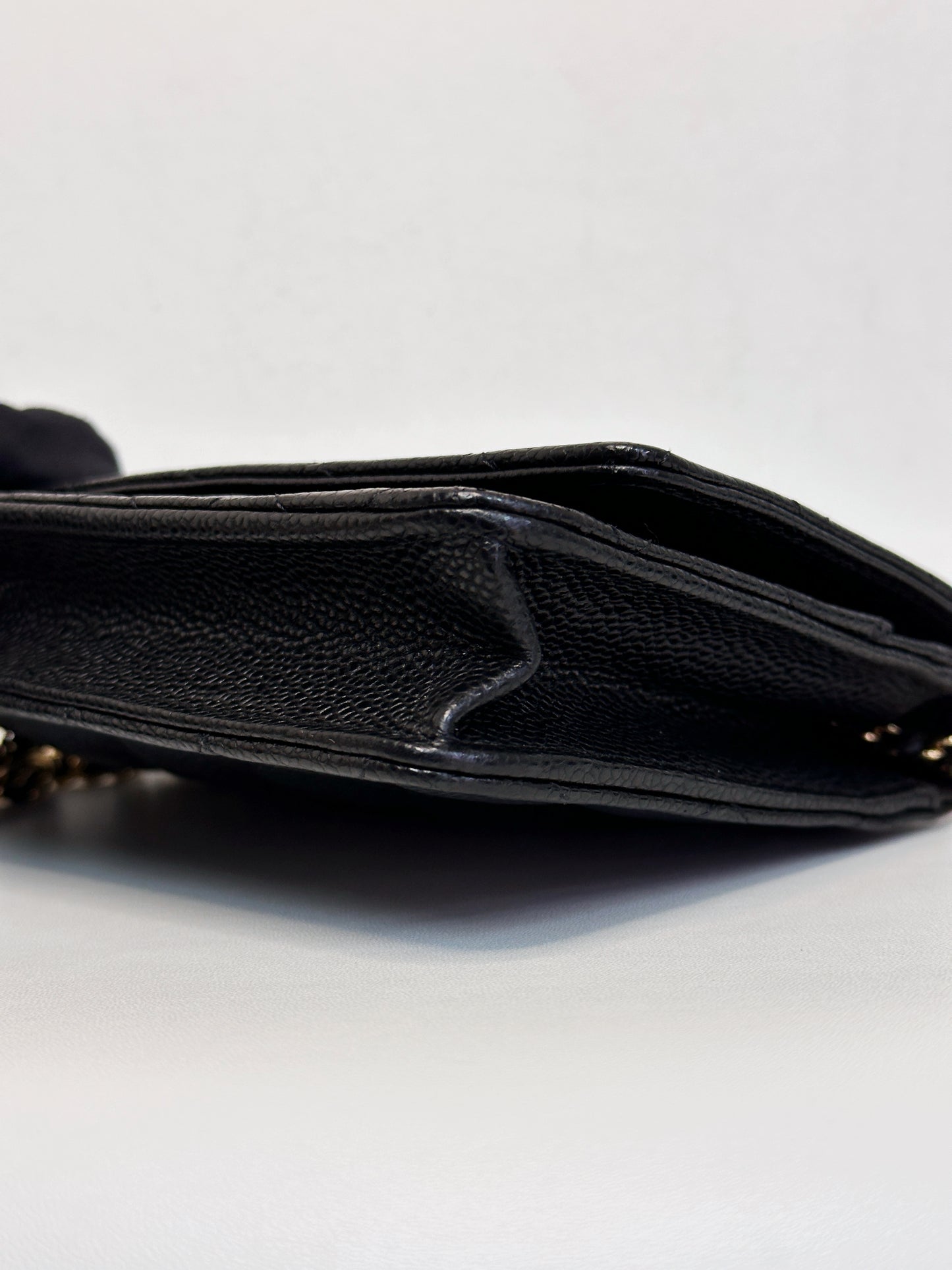 Chanel Classic Wallet on Chain Caviar Black GHW T876 microchip