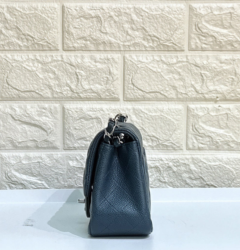 Chanel Classic Square Mini Flap in Blue Caviar and SHW