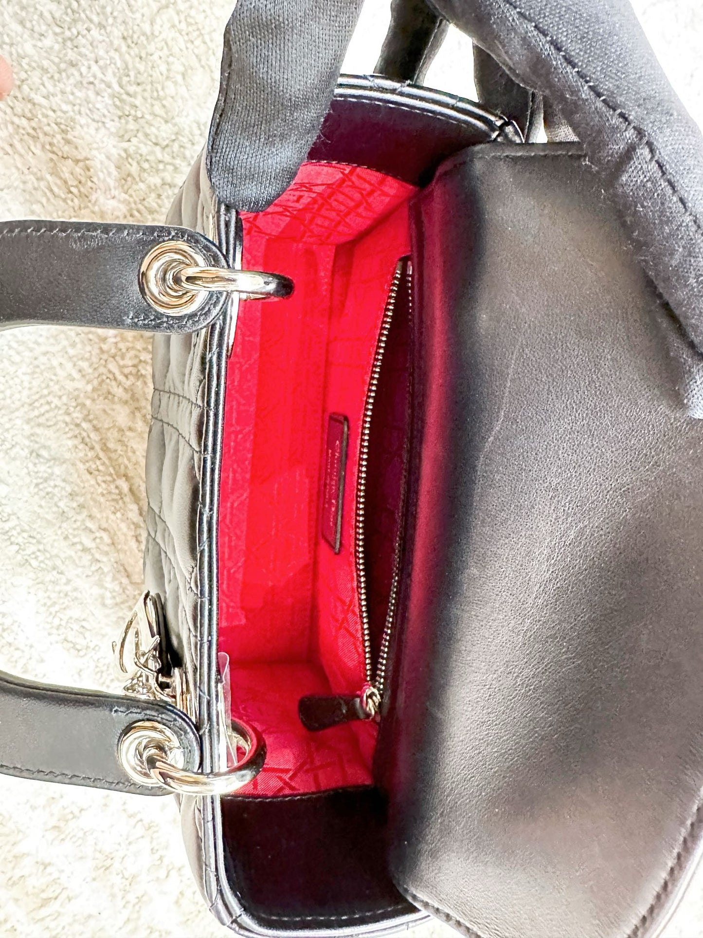 CHRISTIAN DIOR Lambskin Cannage Small My ABCDior Lady Dior Black SHW