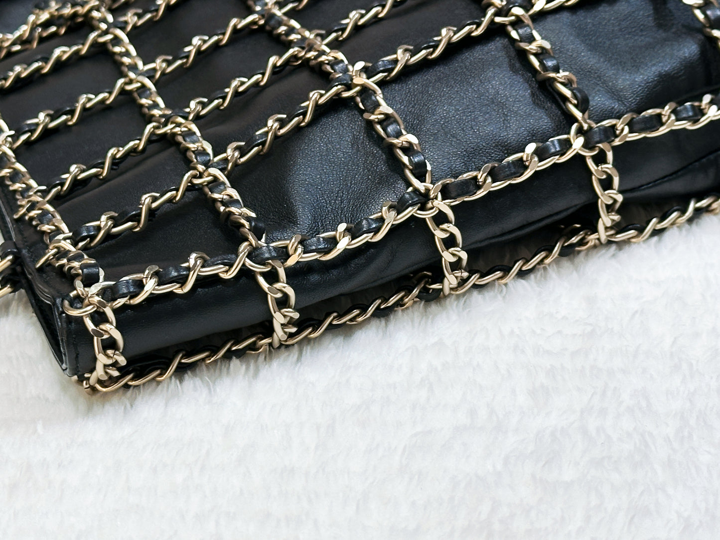 Chanel CC Lambskin Shopping Tote with Chain GHW 2875 holo card