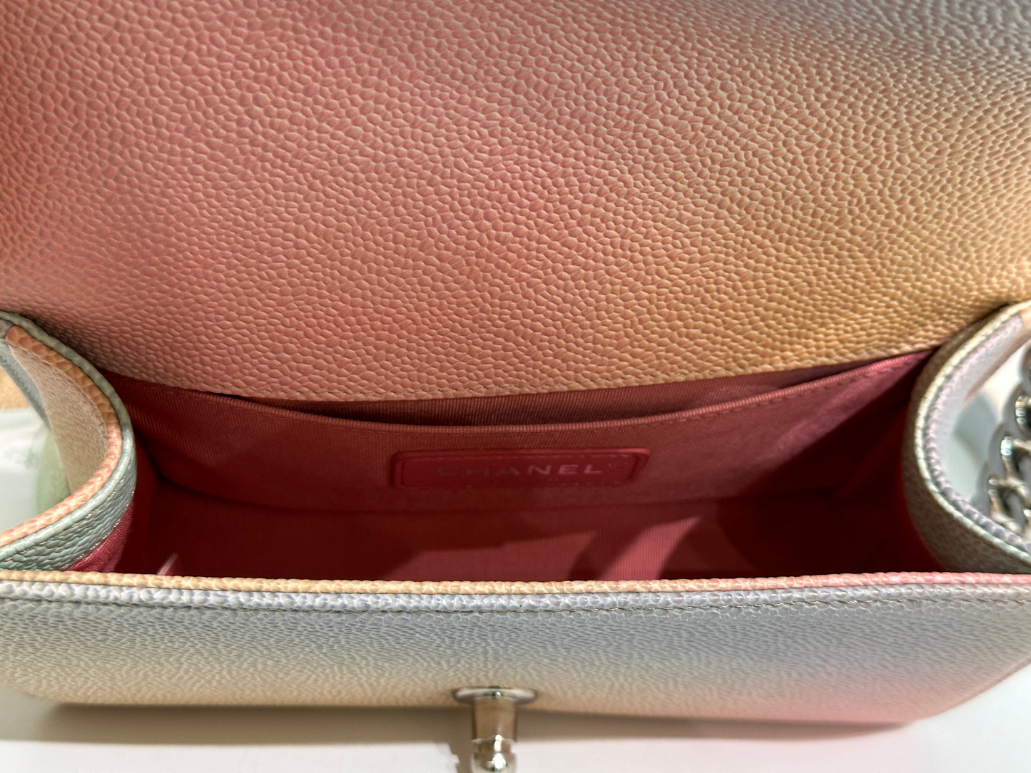 Chanel Rainbow Quilred Caviar LeBoy Bag Small
